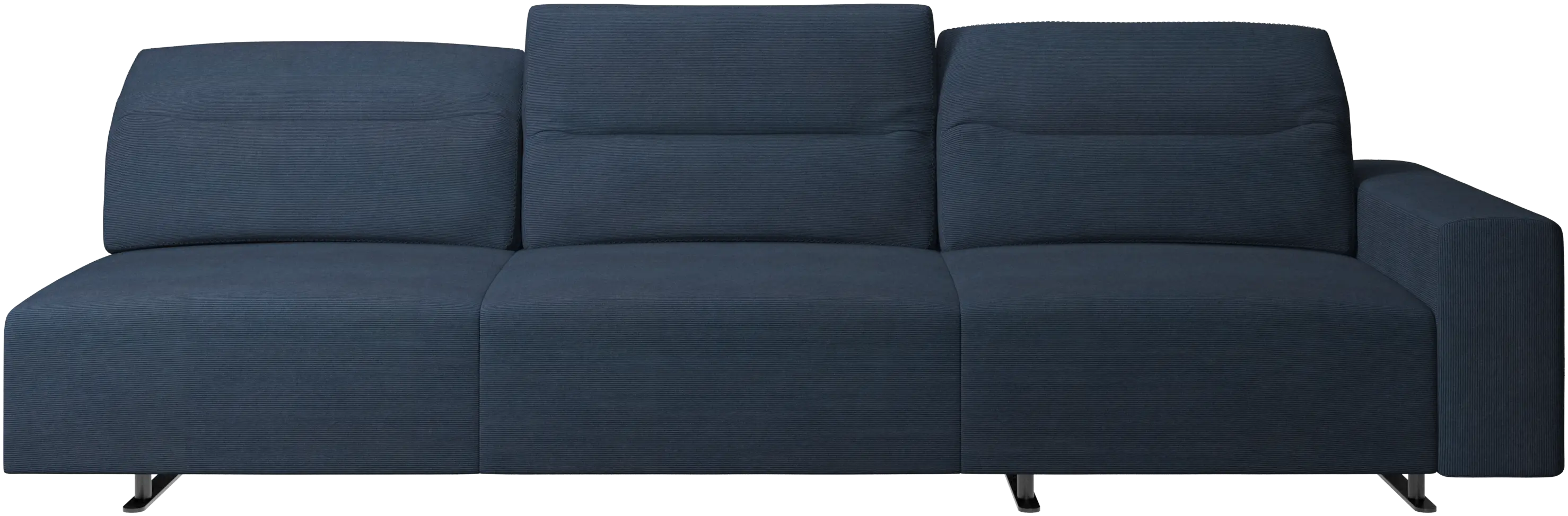 Hampton sofa with adjustable back and storage on the right side