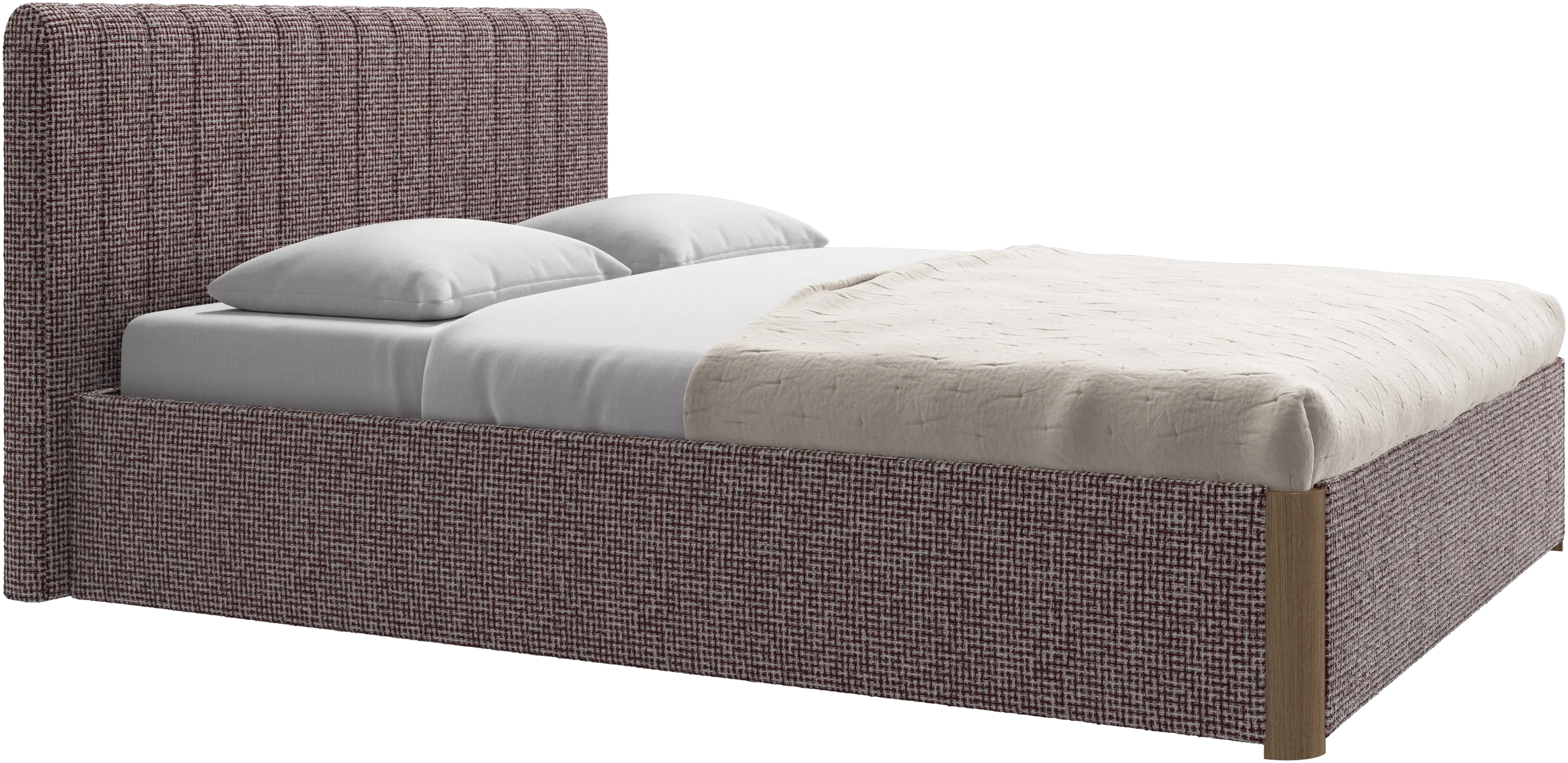 Element bed, bed-mounted headboard, with slats and storage solution, excl. mattress