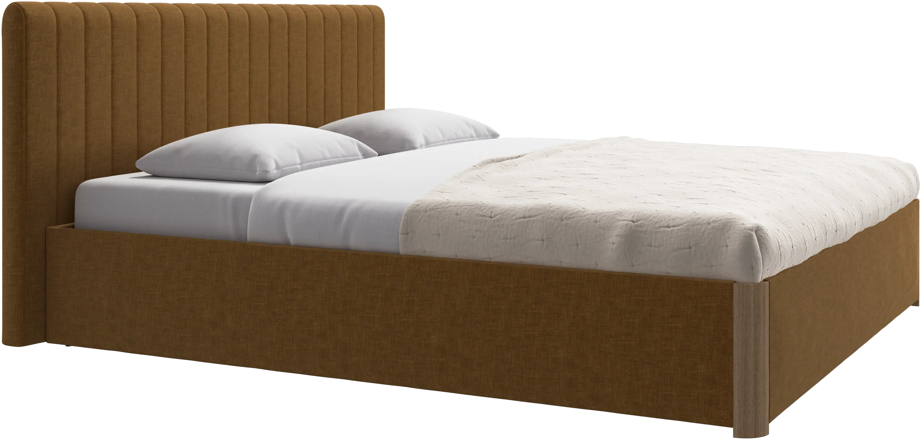 Element bed, bed-mounted headboard, with slats and storage solution, excl. mattress