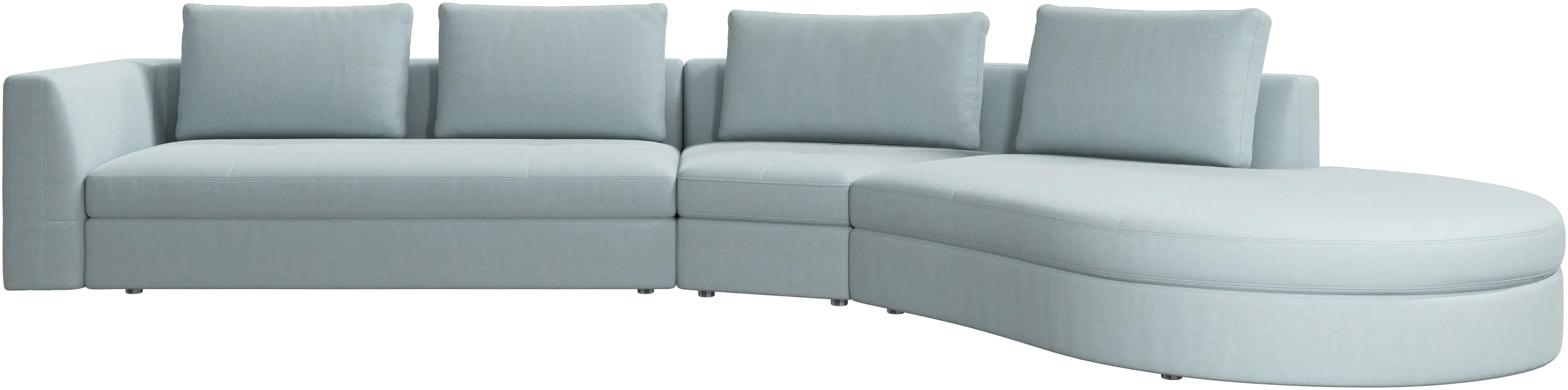 Bergamo sofa with round lounging unit,right