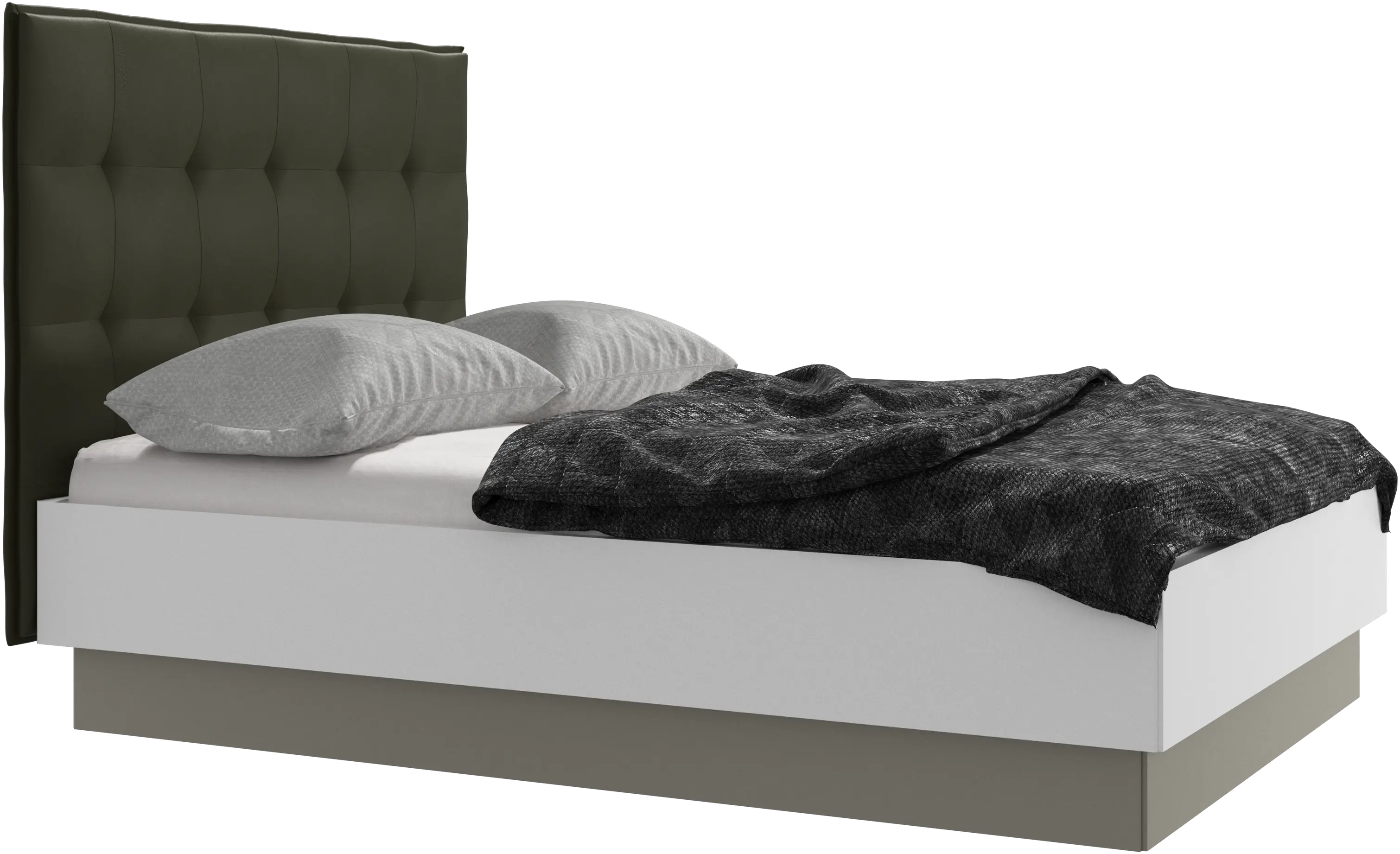 Lit Lugano avec rangement intégré, sommier inclus, hors matelas