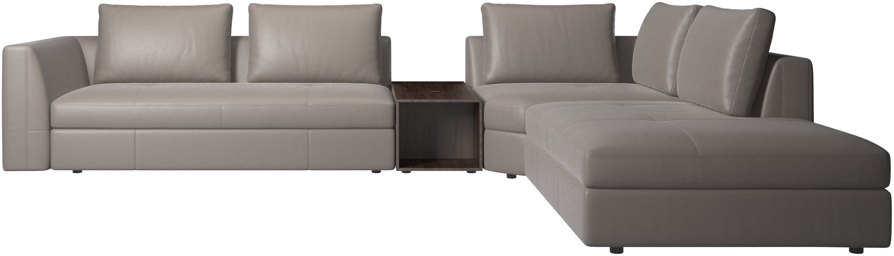Bergamo L型沙發，含貴妃模組、椅凳、收納儲物模組