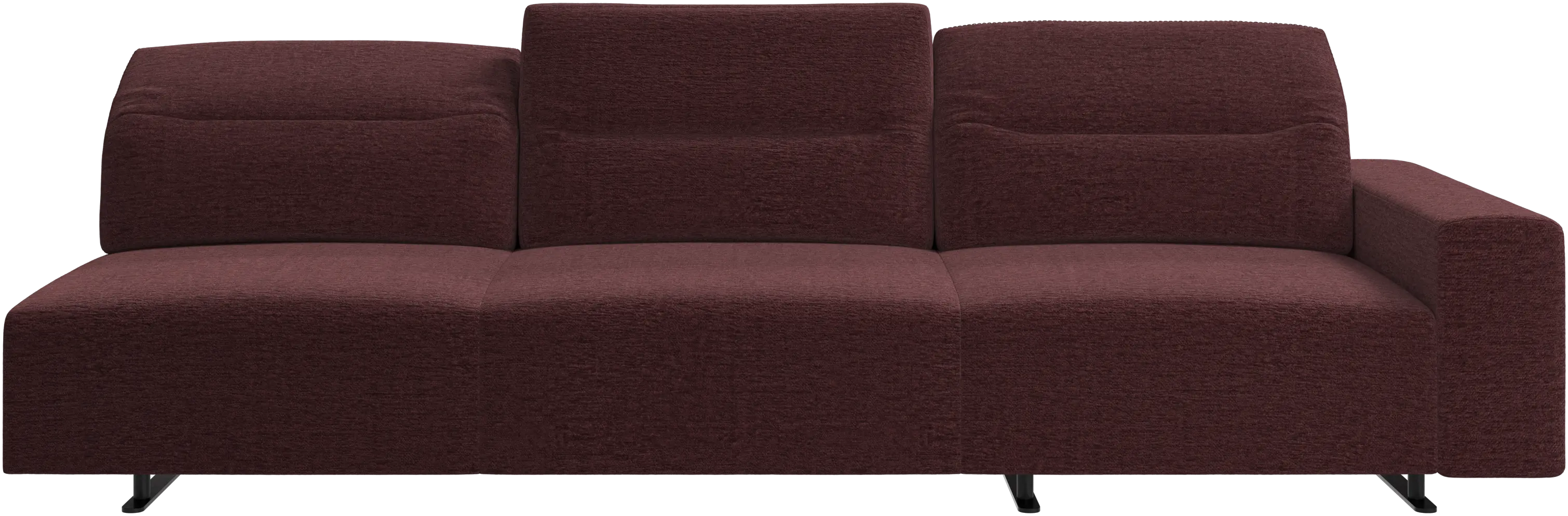 Hampton sofa with adjustable back and storage on the right side