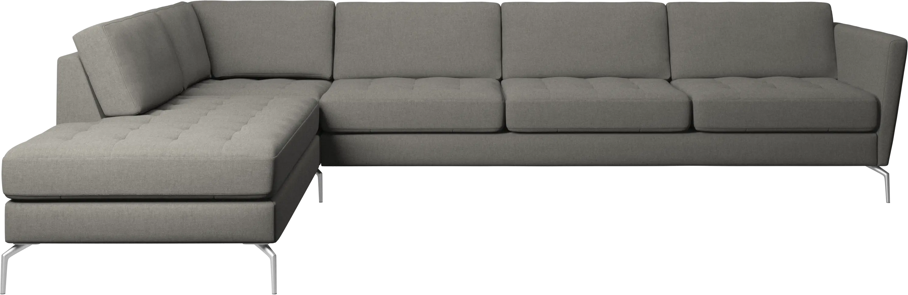 Osaka corner sofa with lounging unit, tufted seat