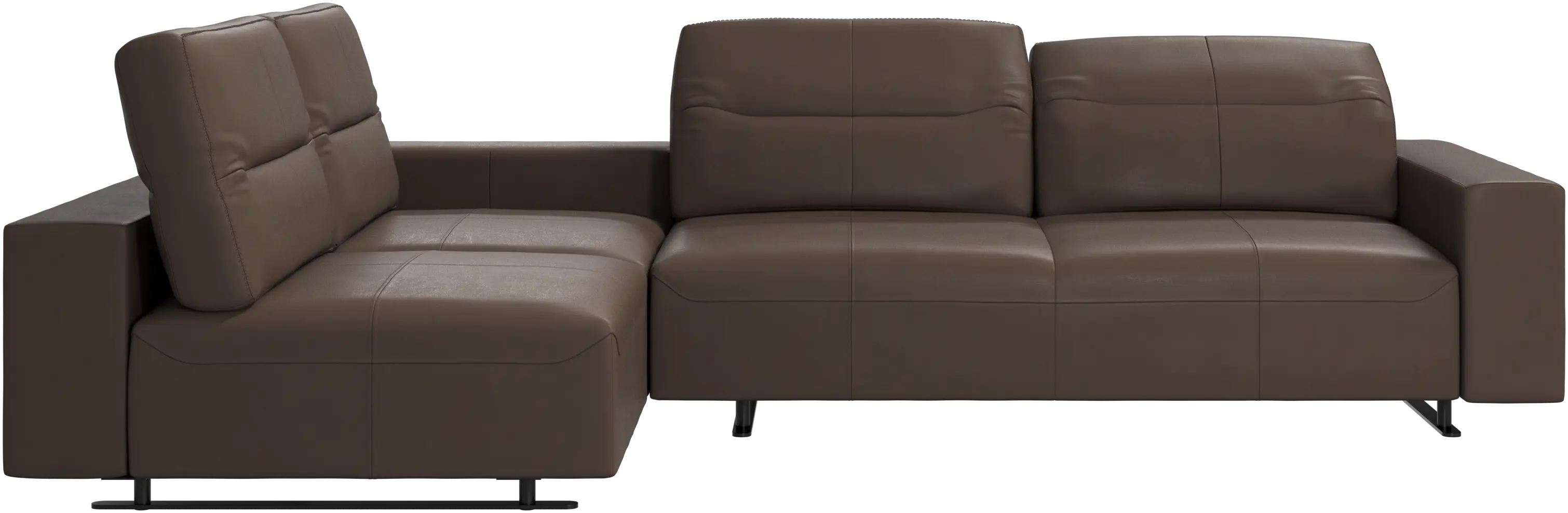 Hampton corner sofa with adjustable back and storage on right side