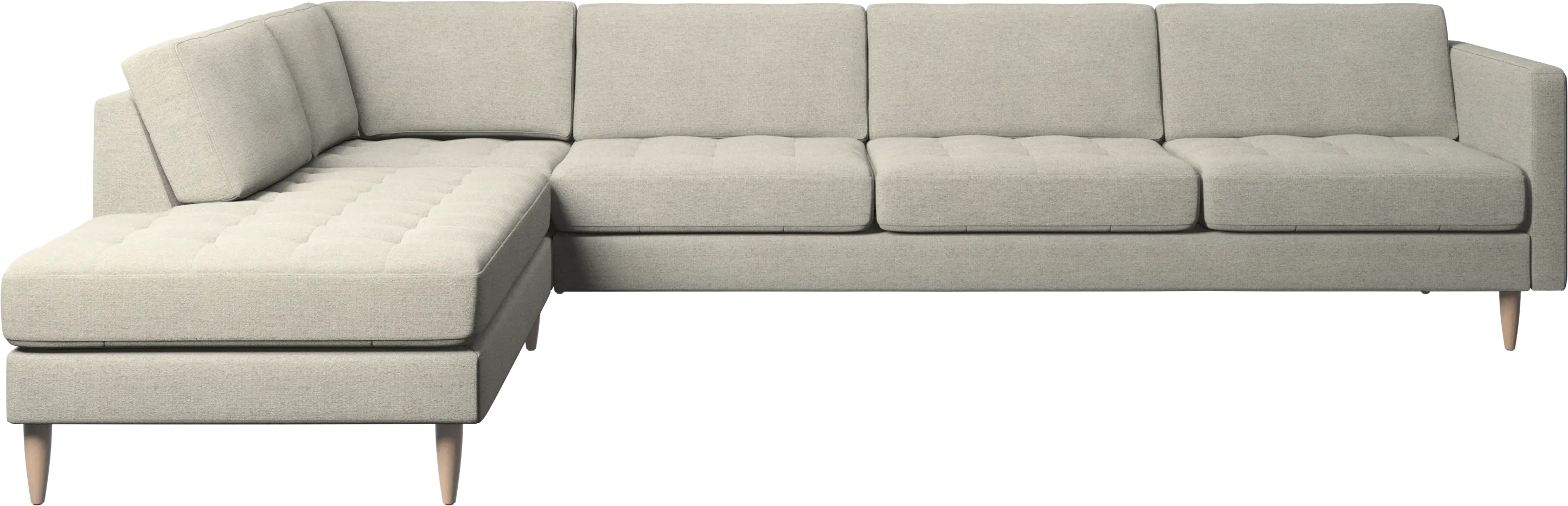 Osaka corner sofa with lounging unit, tufted seat