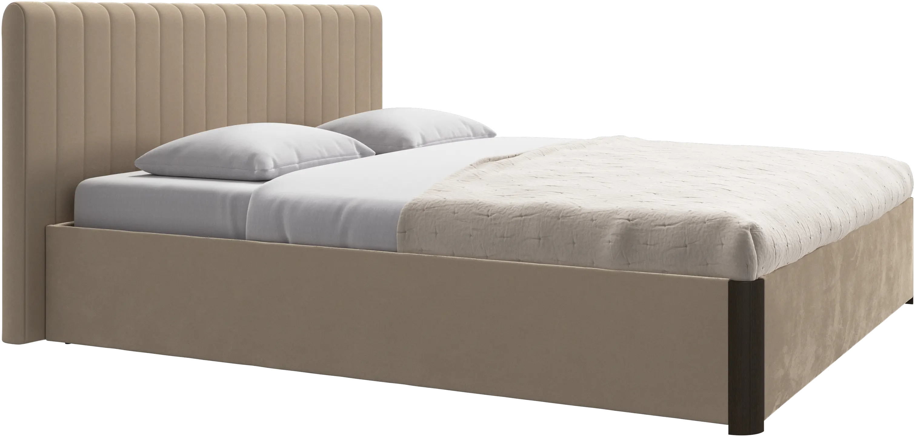 Element bed, bed-mounted headboard, with slats and storage solution, excl. mattress