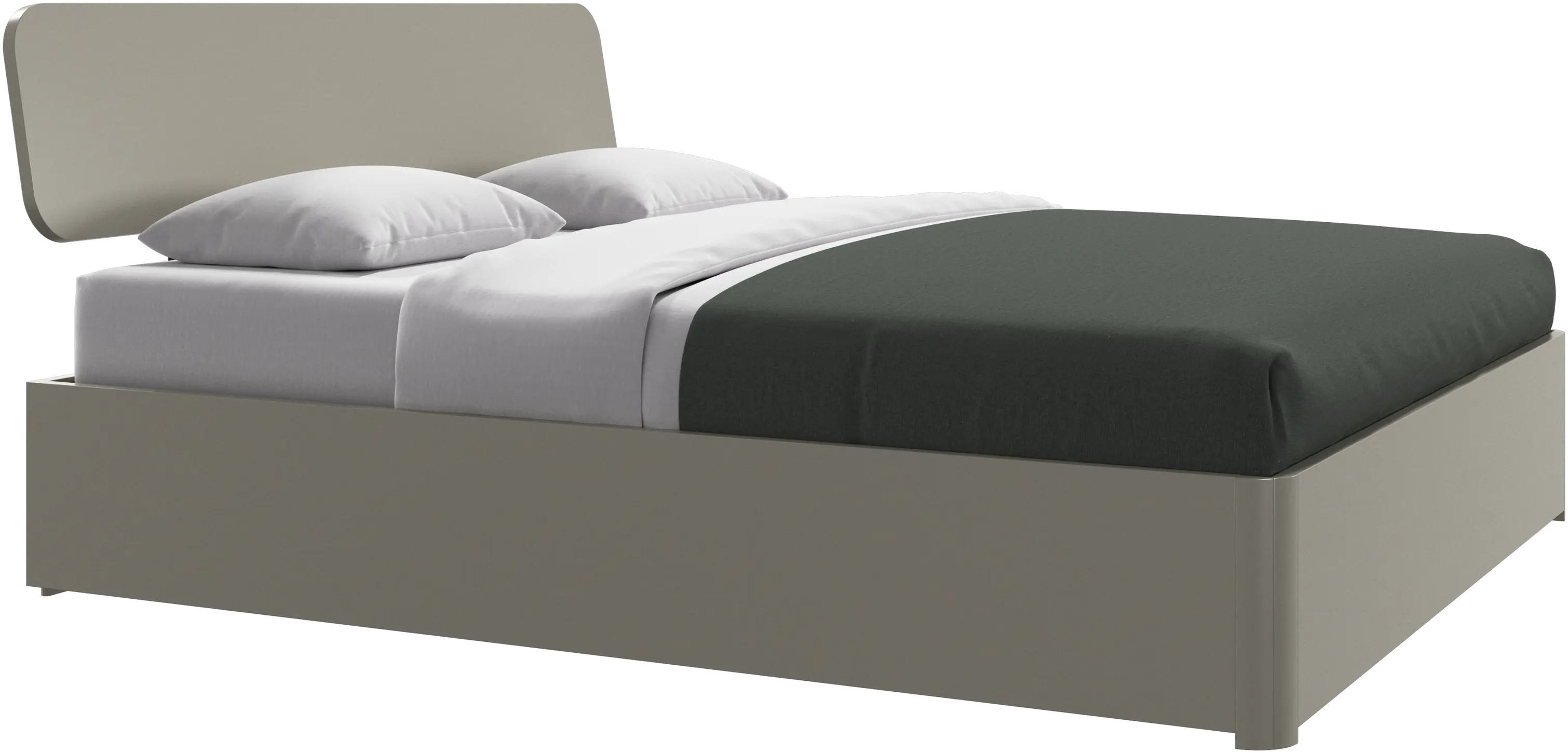 Element lit, tête de lit fixée au lit, avec lattes, excl. matelas