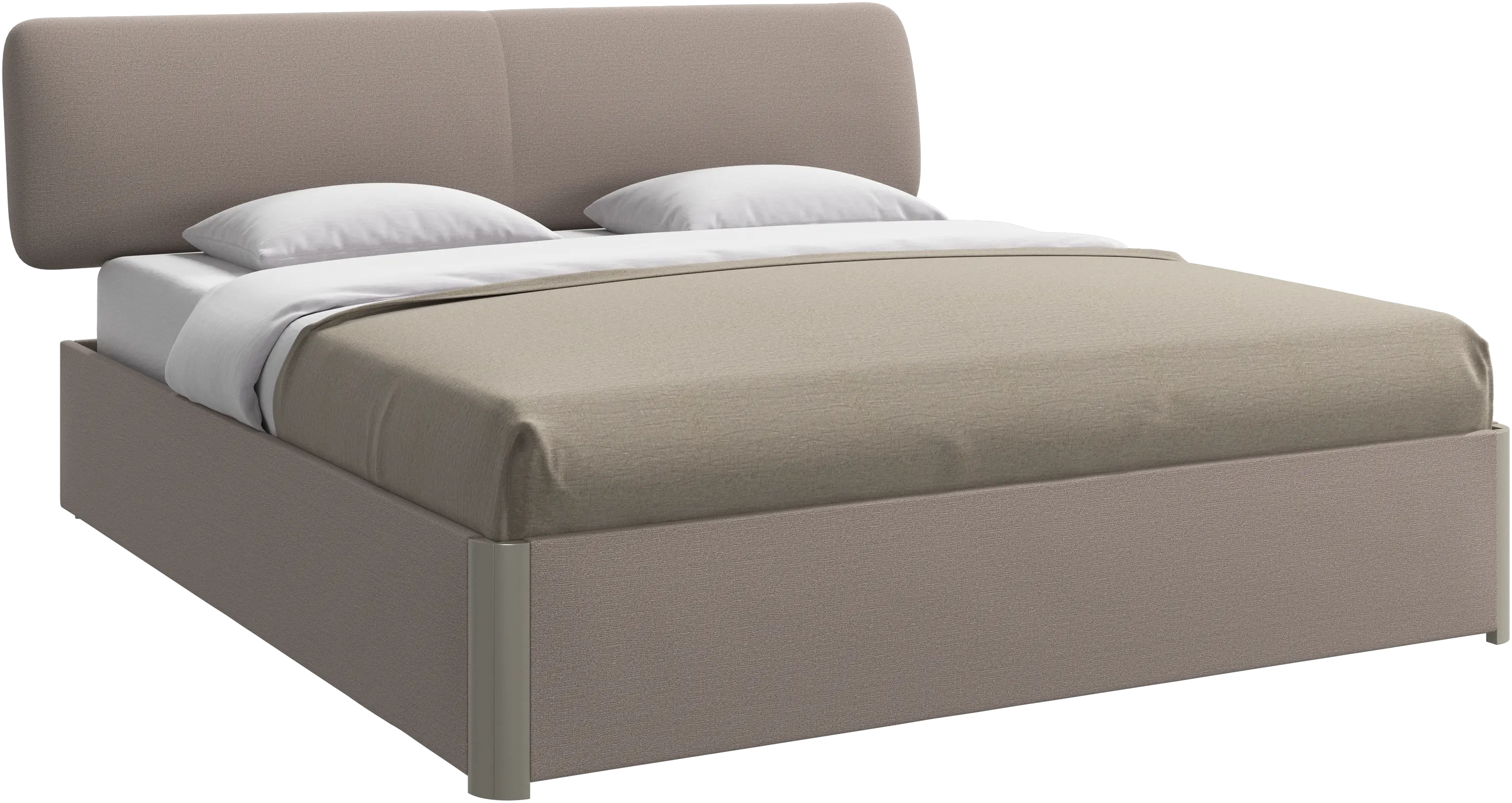 Element bed, bed-mounted headboard, with slats and storage solution, excl. mattress
