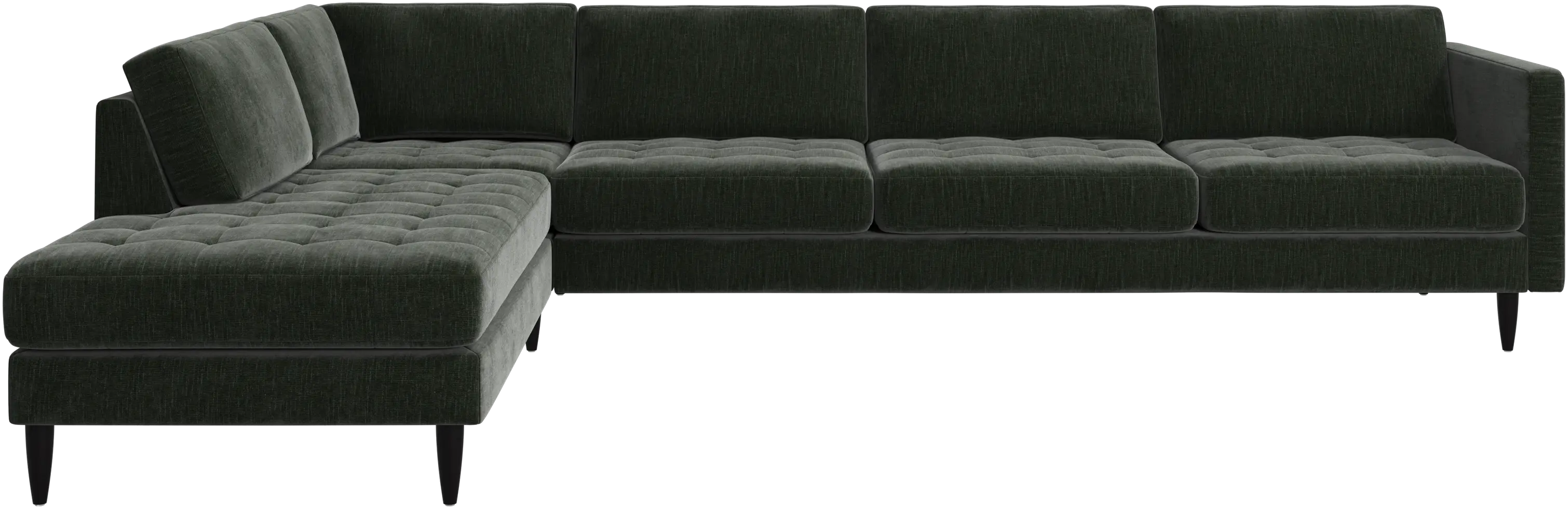 Osaka corner sofa with lounging unit, tufted seat