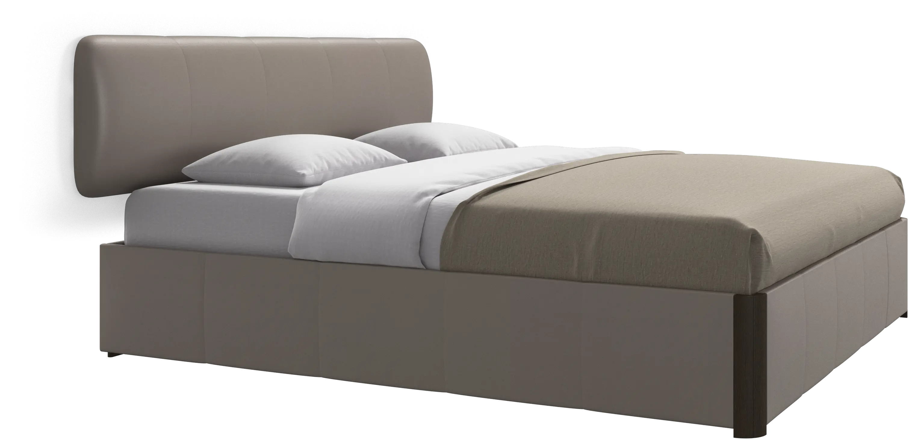 Element lit, tête de lit murale, avec lattes et solution de stockage, excl. matelas