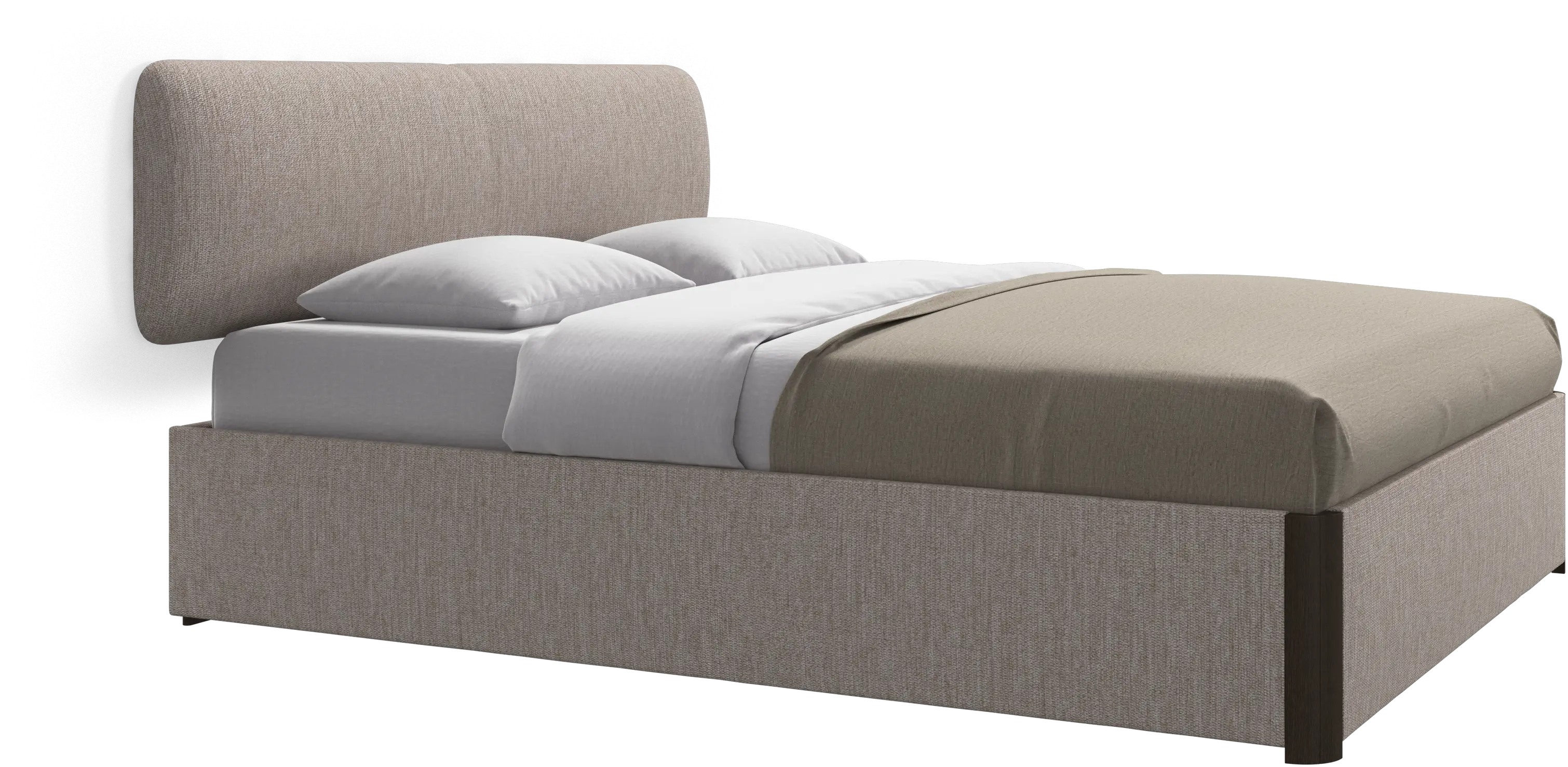 Element bed, wall-mounted headboard, with slats and storage solution, excl. mattress