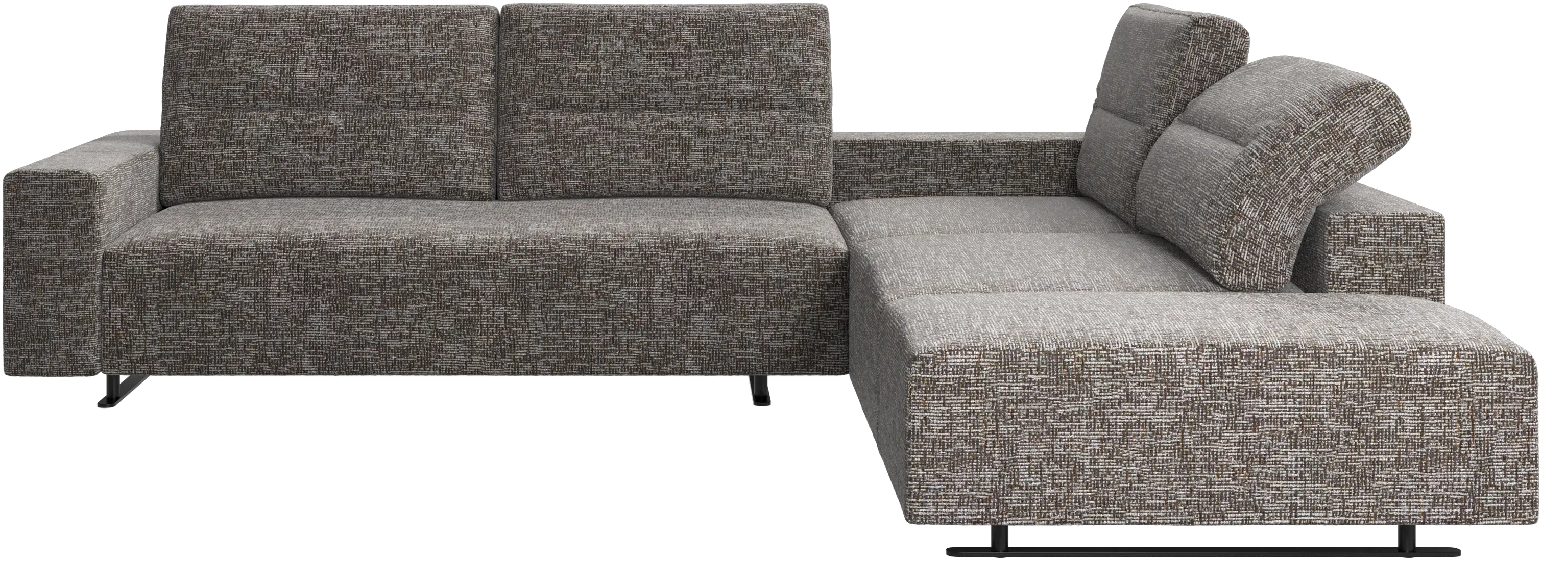Hampton corner sofa with adjustable back and storage on left side
