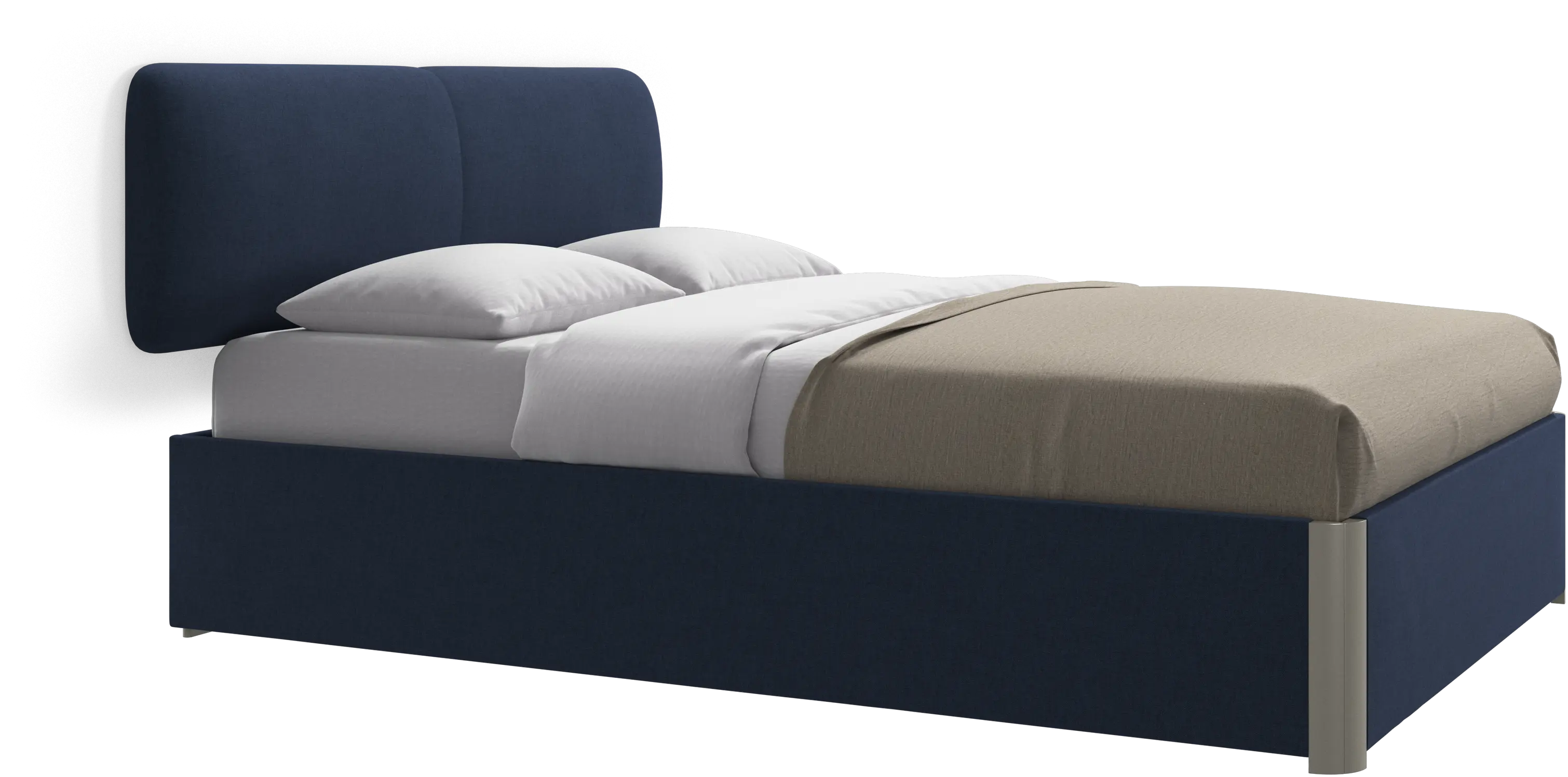 Element κρεβάτι, επιτοίχια κεφαλάρι, με σανίδες και λύση αποθήκευσης, χωρίς στρώμα