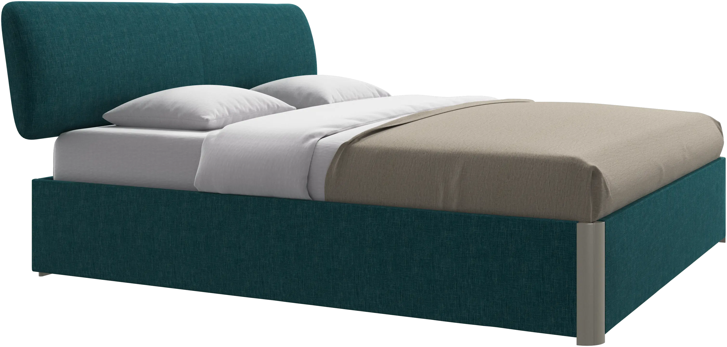 Element bed, bed-mounted headboard, with slats and storage solution, excl. mattress