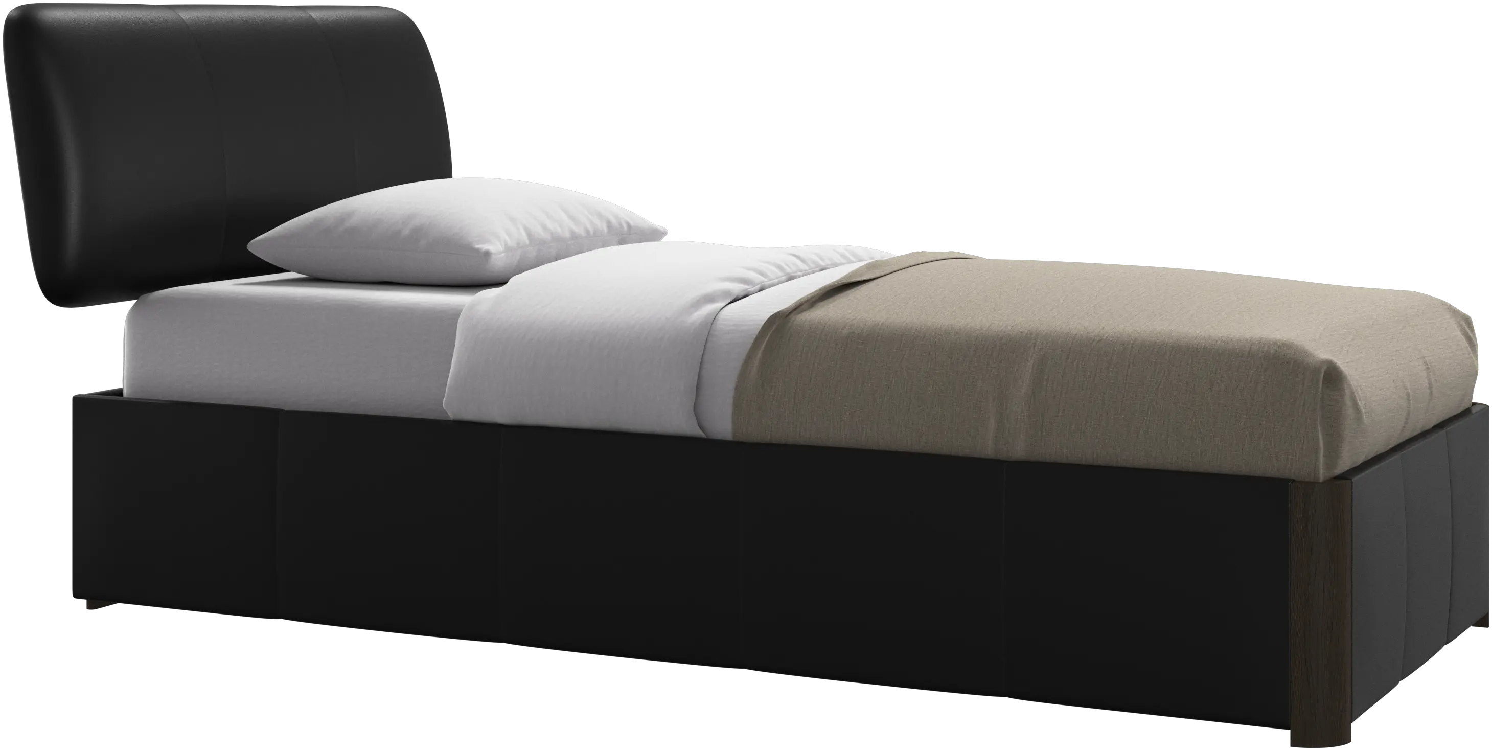 Element lit, tête de lit fixée au lit, avec lattes, excl. matelas