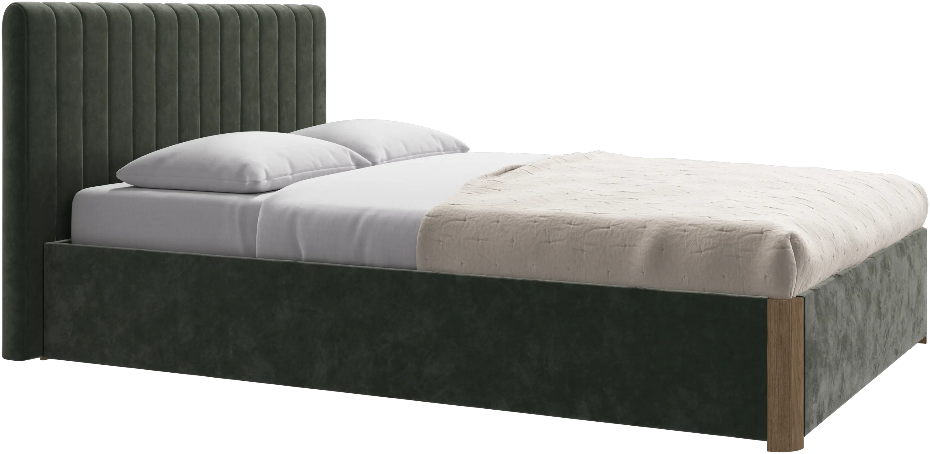 Element bed, bed-mounted headboard, with slats and storage solution, excl. mattress