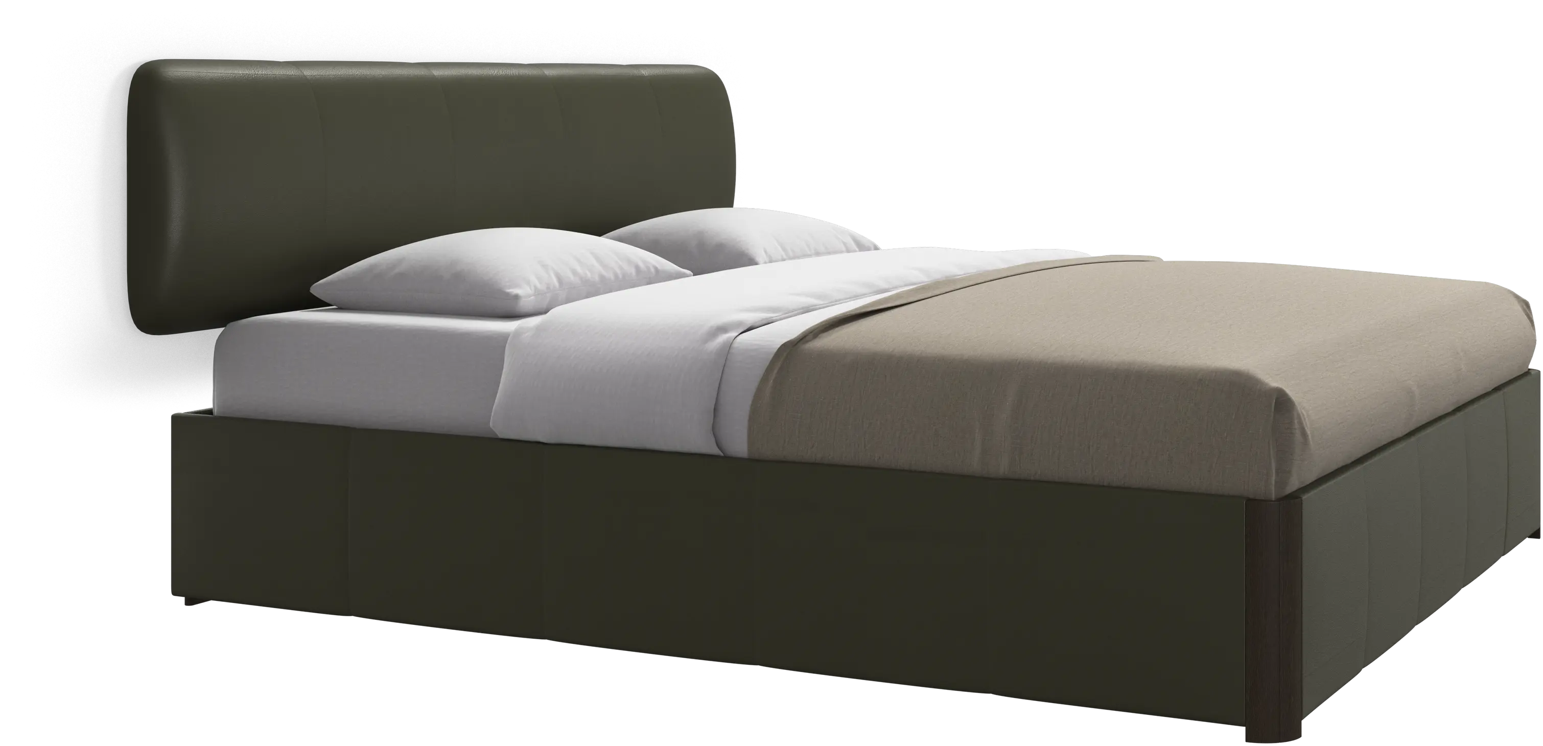 Element bed, wall-mounted headboard, with slats and storage solution, excl. mattress