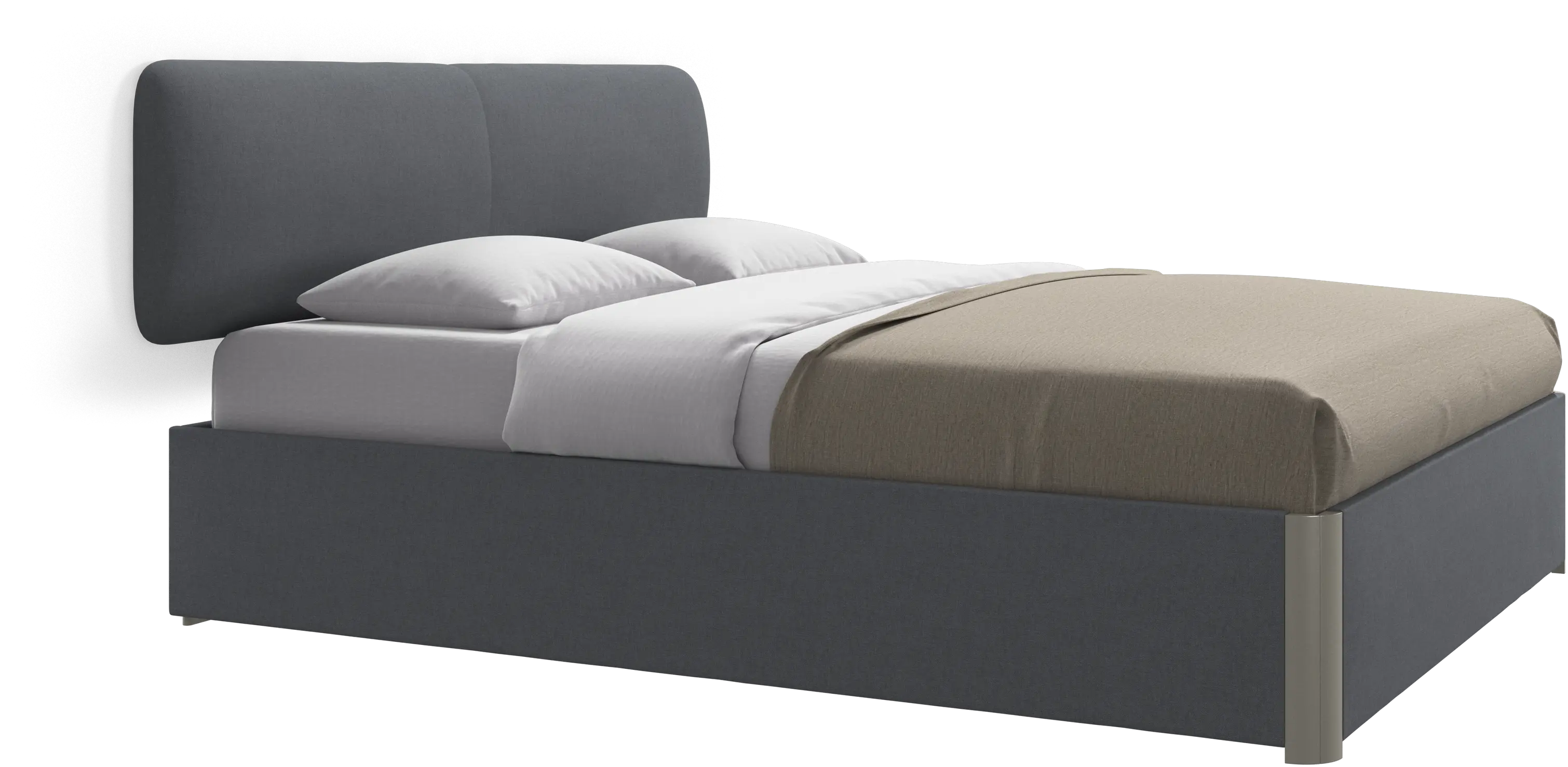 Element bed, wall-mounted headboard, with slats and storage solution, excl. mattress