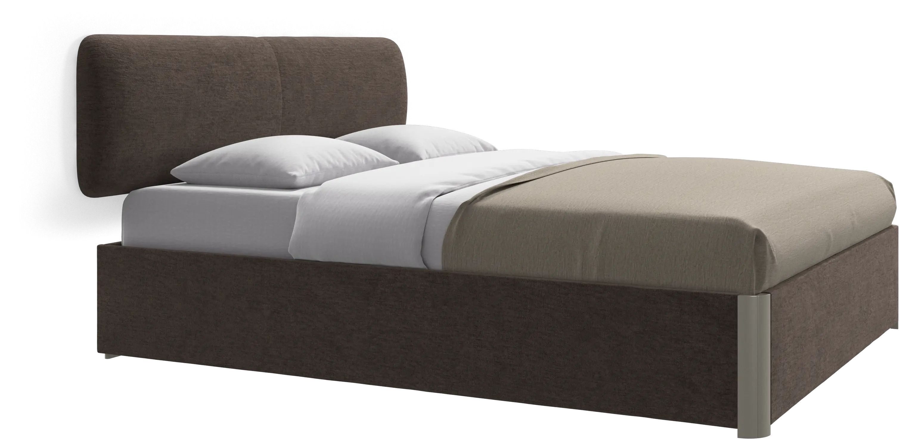 Element bed, wall-mounted headboard, with slats and storage solution, excl. mattress