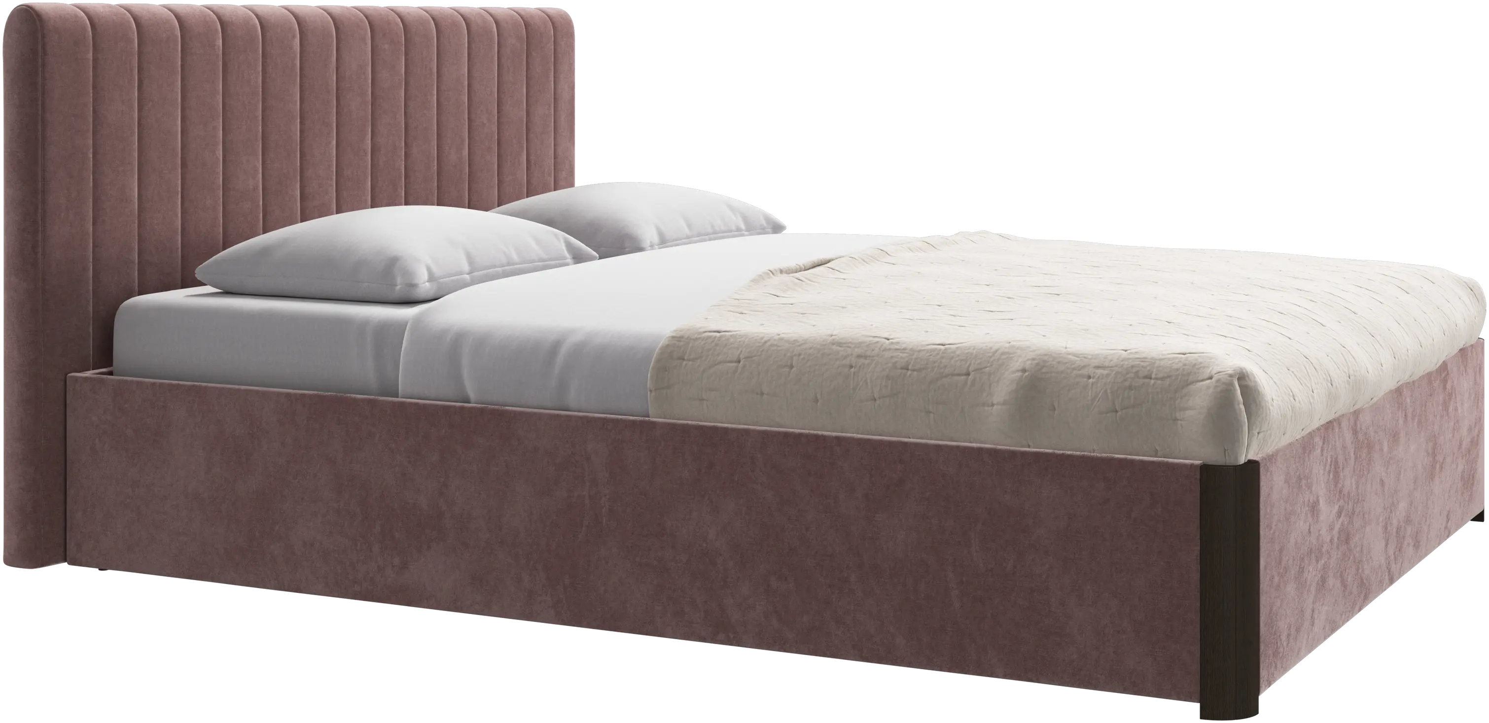 Element bed, bed-mounted headboard, with slats and storage solution, excl. mattress