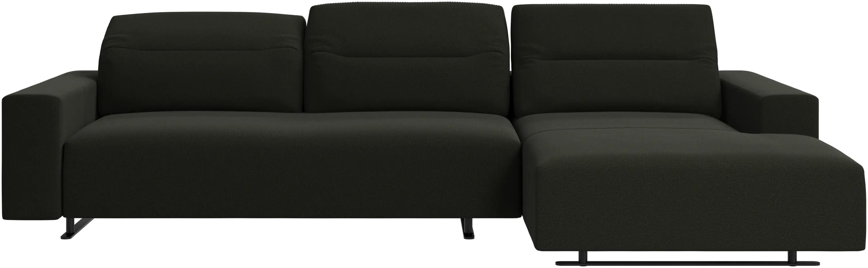 Hampton sofa with adjustable back, resting unit and storage both sides