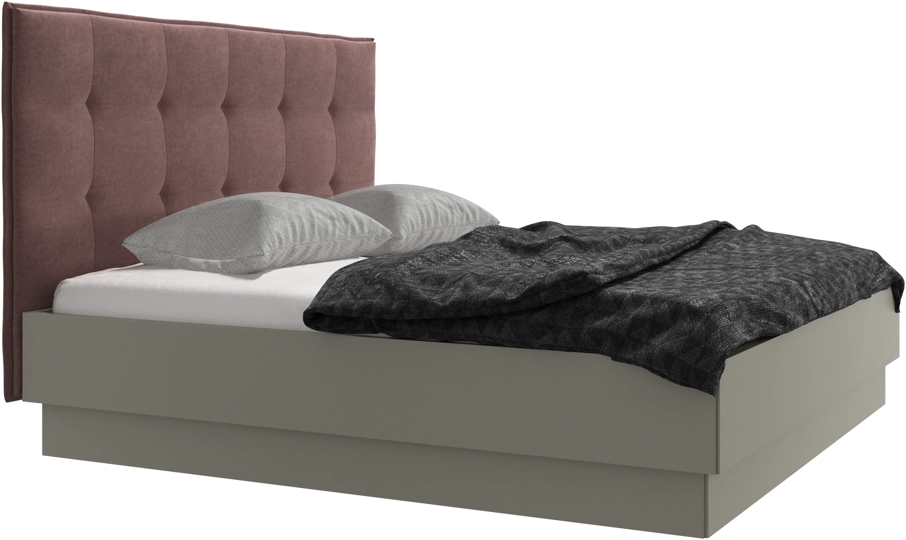 Lugano storage bed with lift-up frame and slats, excl. mattress