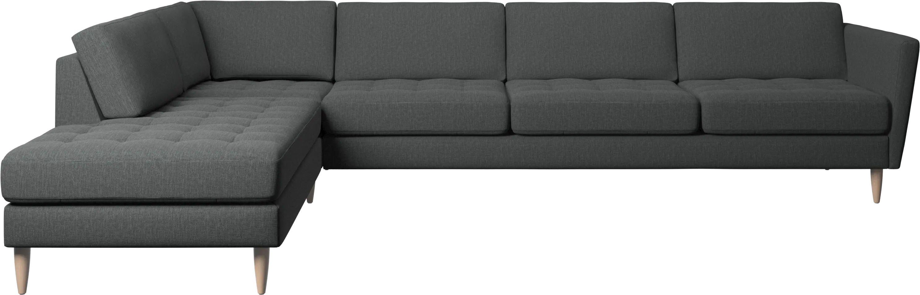 Osaka corner sofa with lounging unit, tufted seat