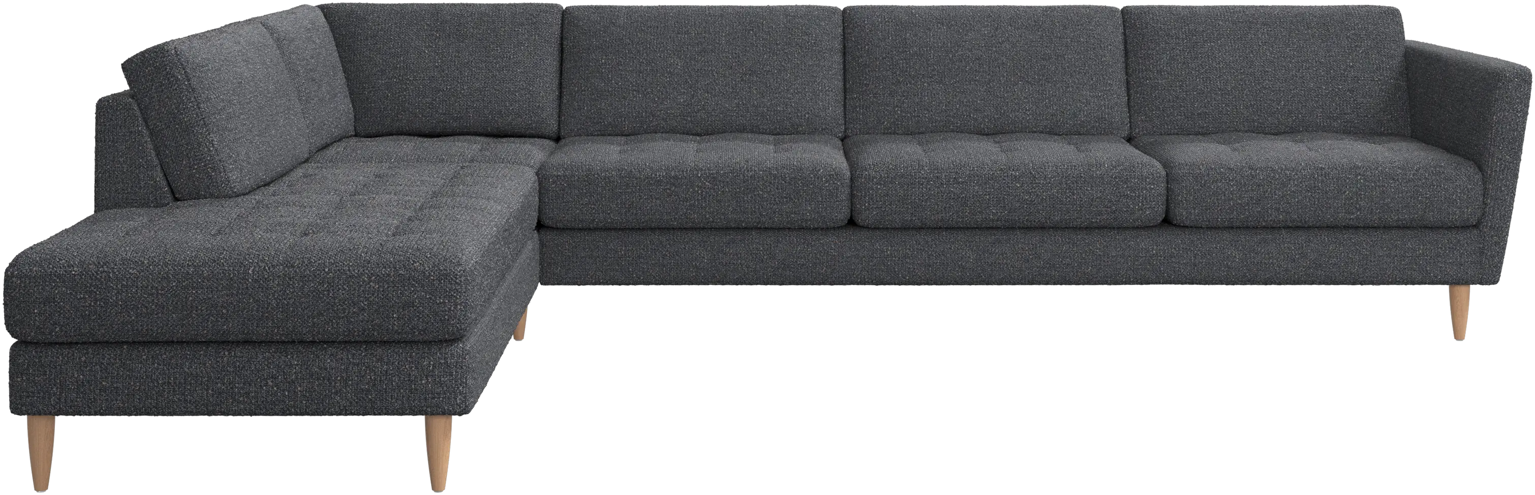 Osaka corner sofa with lounging unit, tufted seat