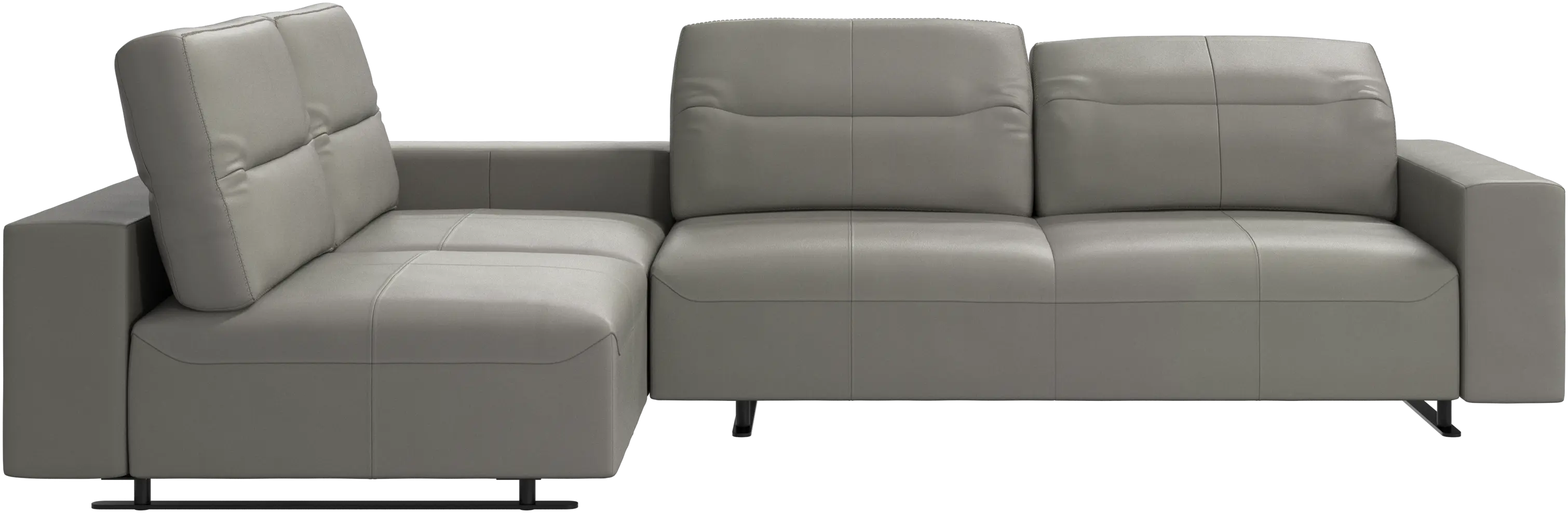 Hampton コーナーソファ アジャスタブルバック&ライトサイド収納付き