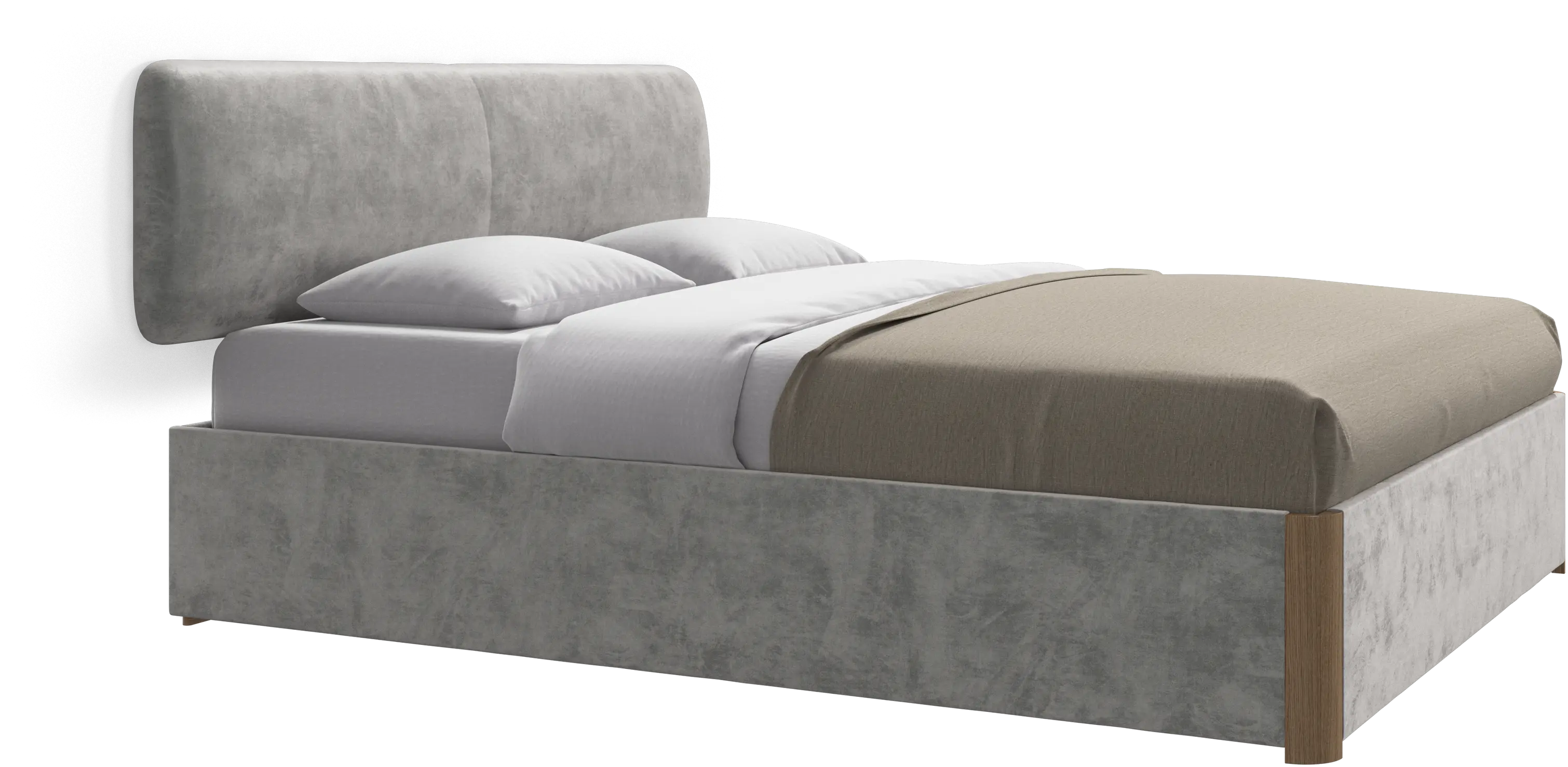Element bed, wall-mounted headboard, with slats and storage solution, excl. mattress