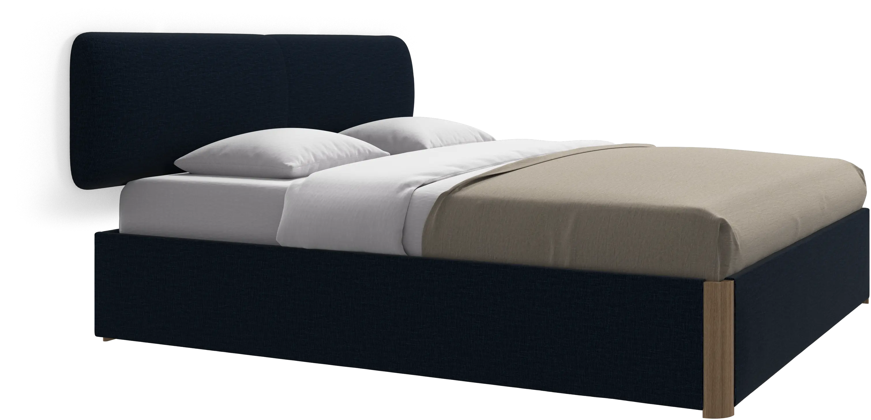 Element cama, cabecero montado en la pared, con láminas y solución de almacenamiento, excl. colchón