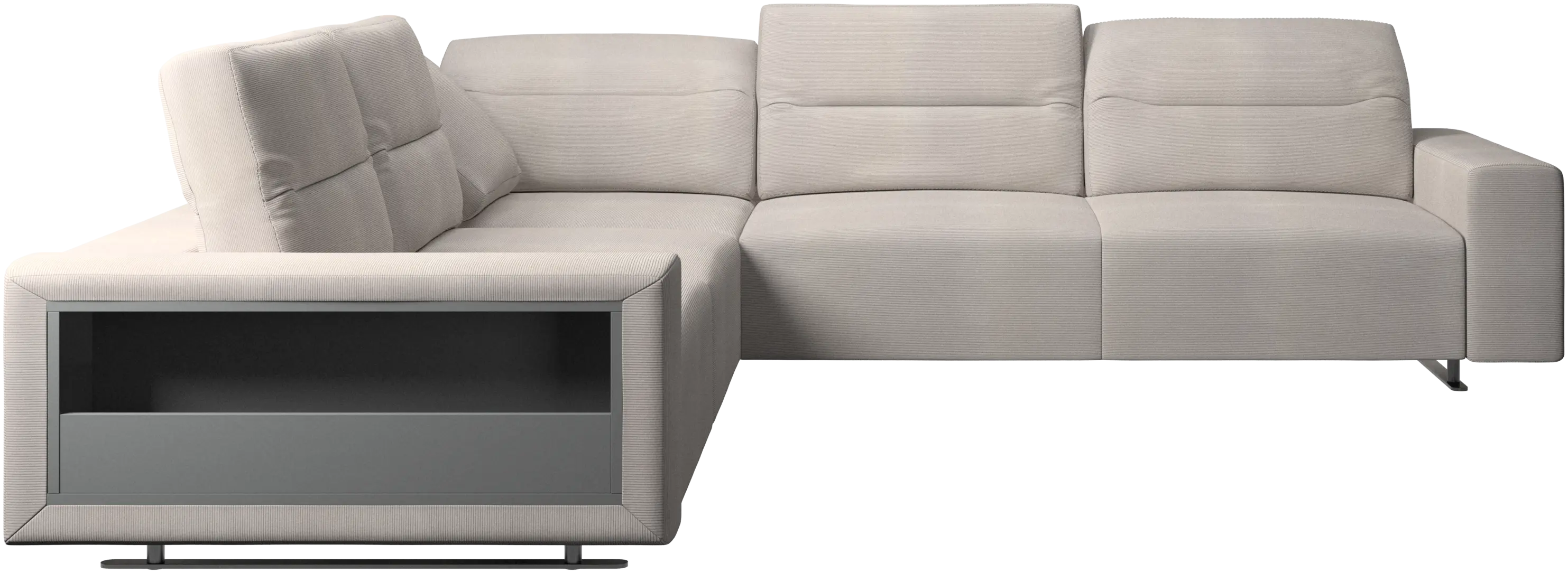 Hampton corner sofa with adjustable back and storage