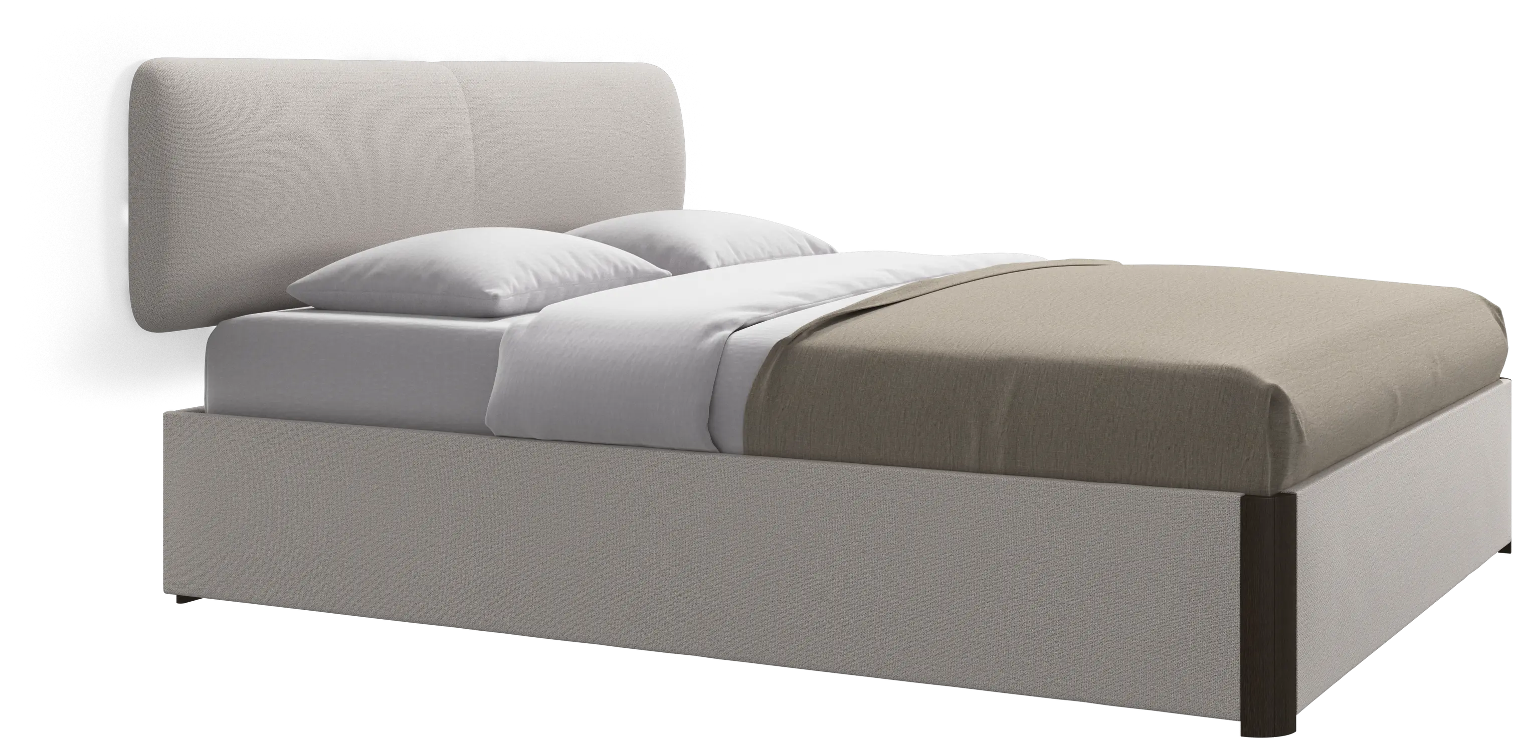 Element bed, wall-mounted headboard, with slats and storage solution, excl. mattress