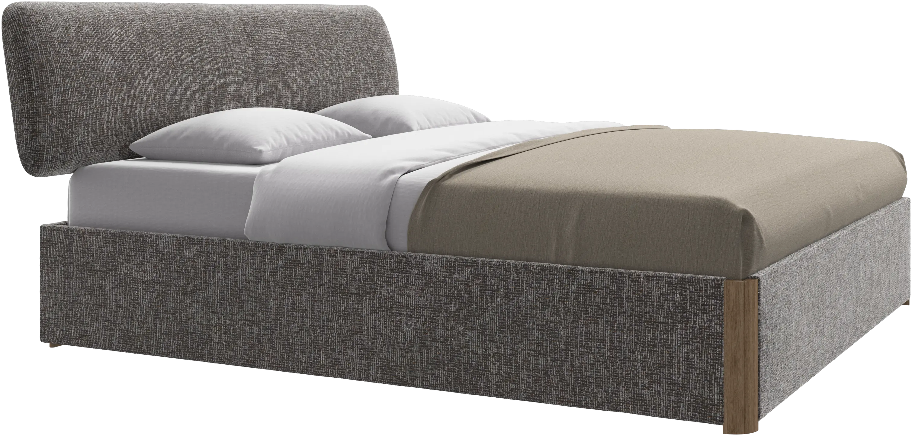 Element cama, cabecero montado en la cama, con láminas y solución de almacenamiento, excl. colchón