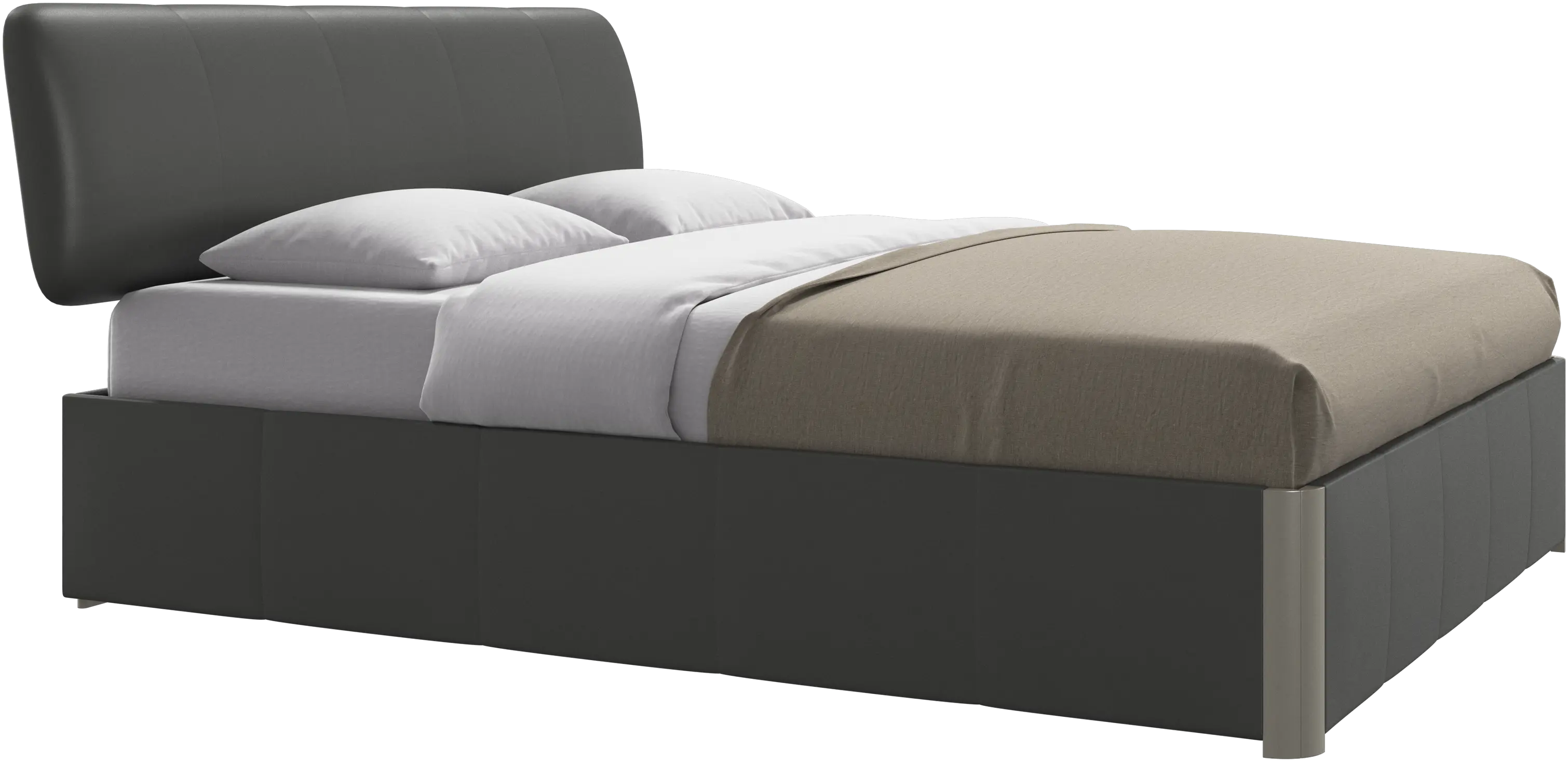 Element cama, cabecero montado en la cama, con láminas y solución de almacenamiento, excl. colchón