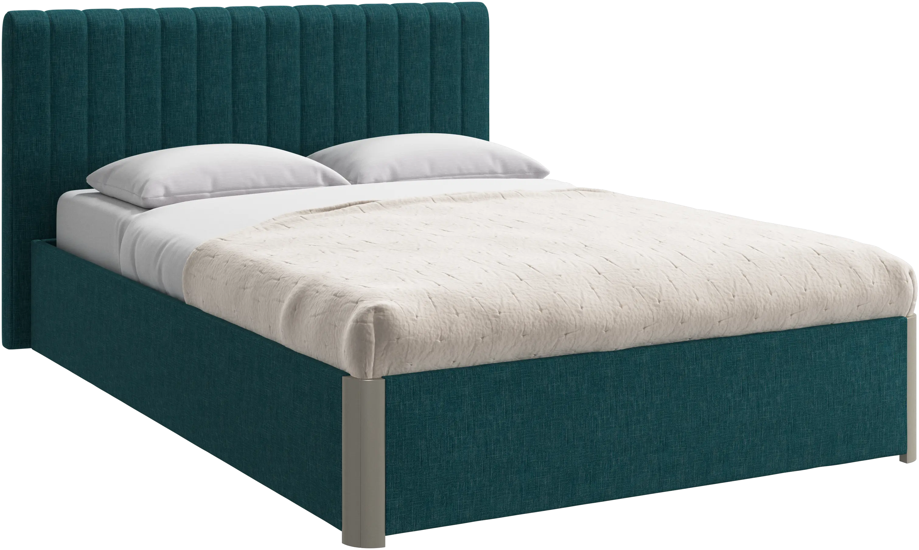 Element bed, bed-mounted headboard, with slats and storage solution, excl. mattress