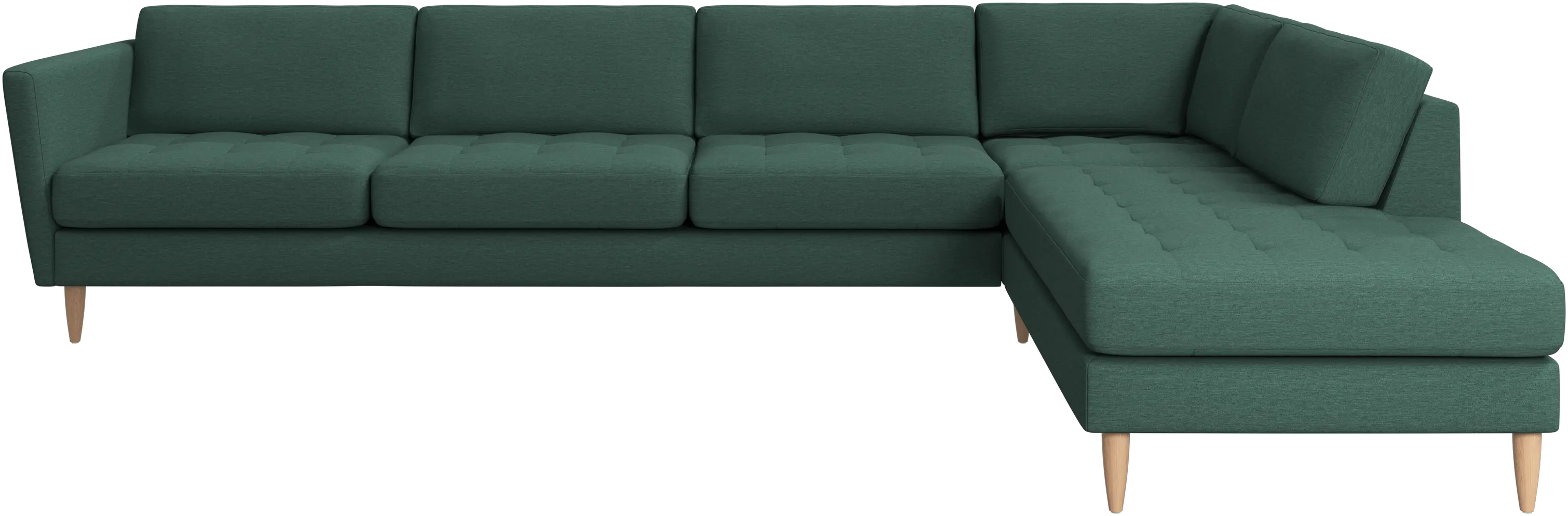 Osaka corner sofa with lounging unit, tufted seat