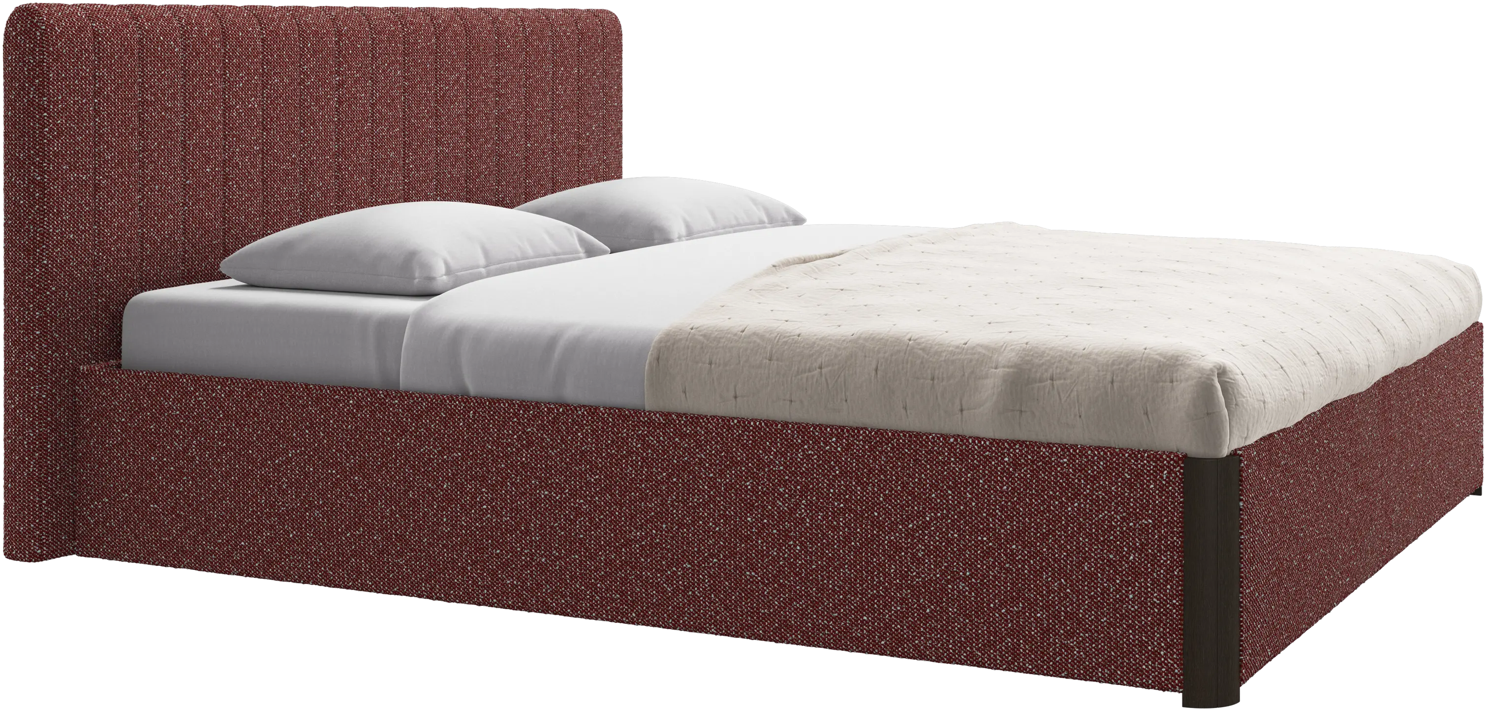 Element bed, bed-mounted headboard, with slats and storage solution, excl. mattress