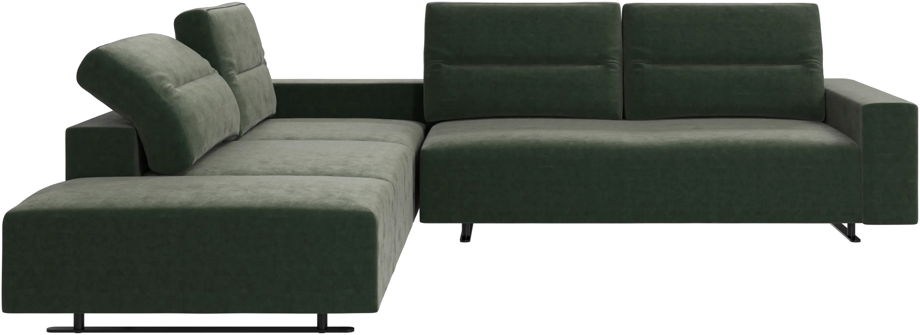 Hampton corner sofa with adjustable back and lounging unit