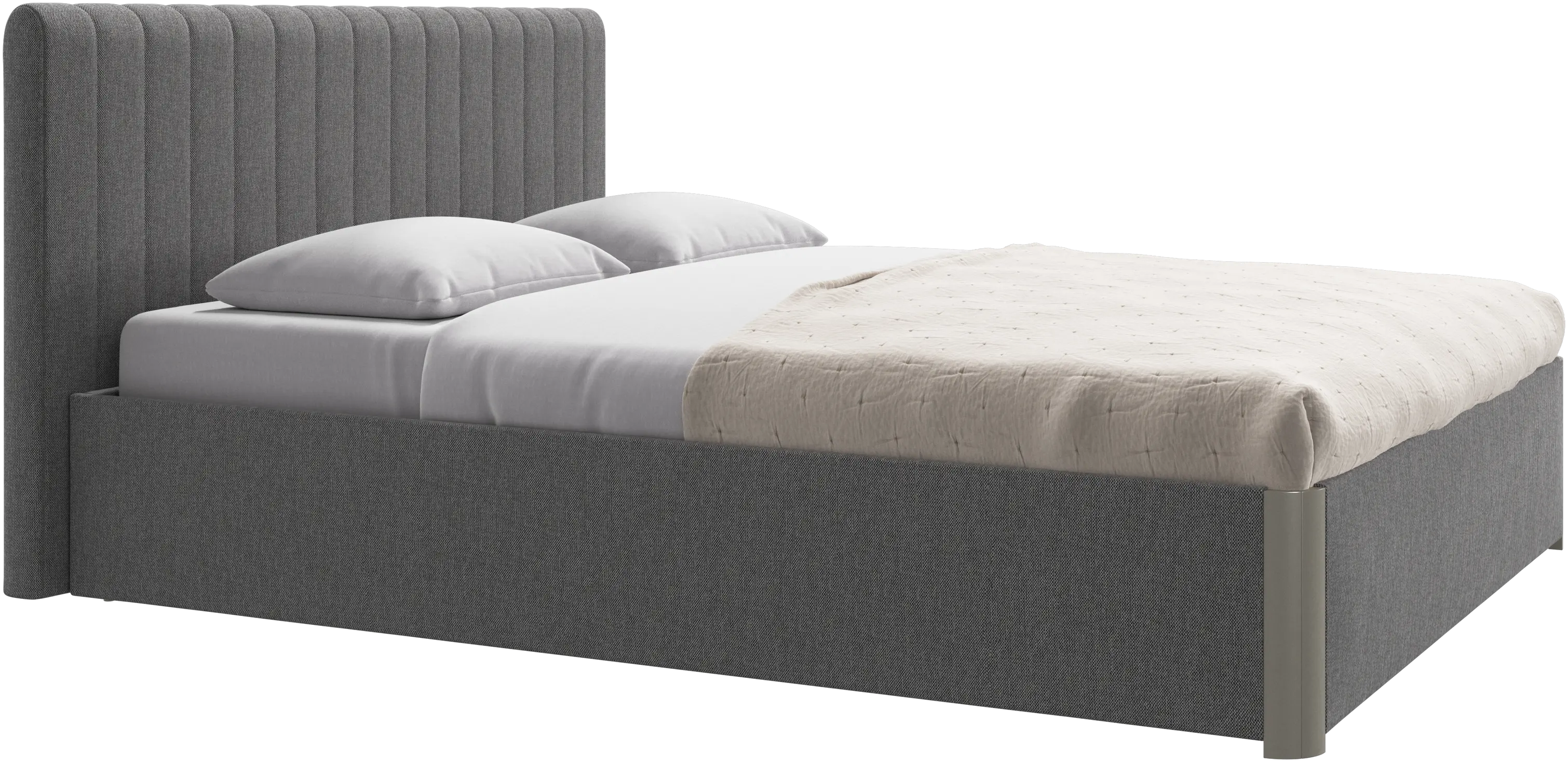 Element bed, bed-mounted headboard, with slats and storage solution, excl. mattress