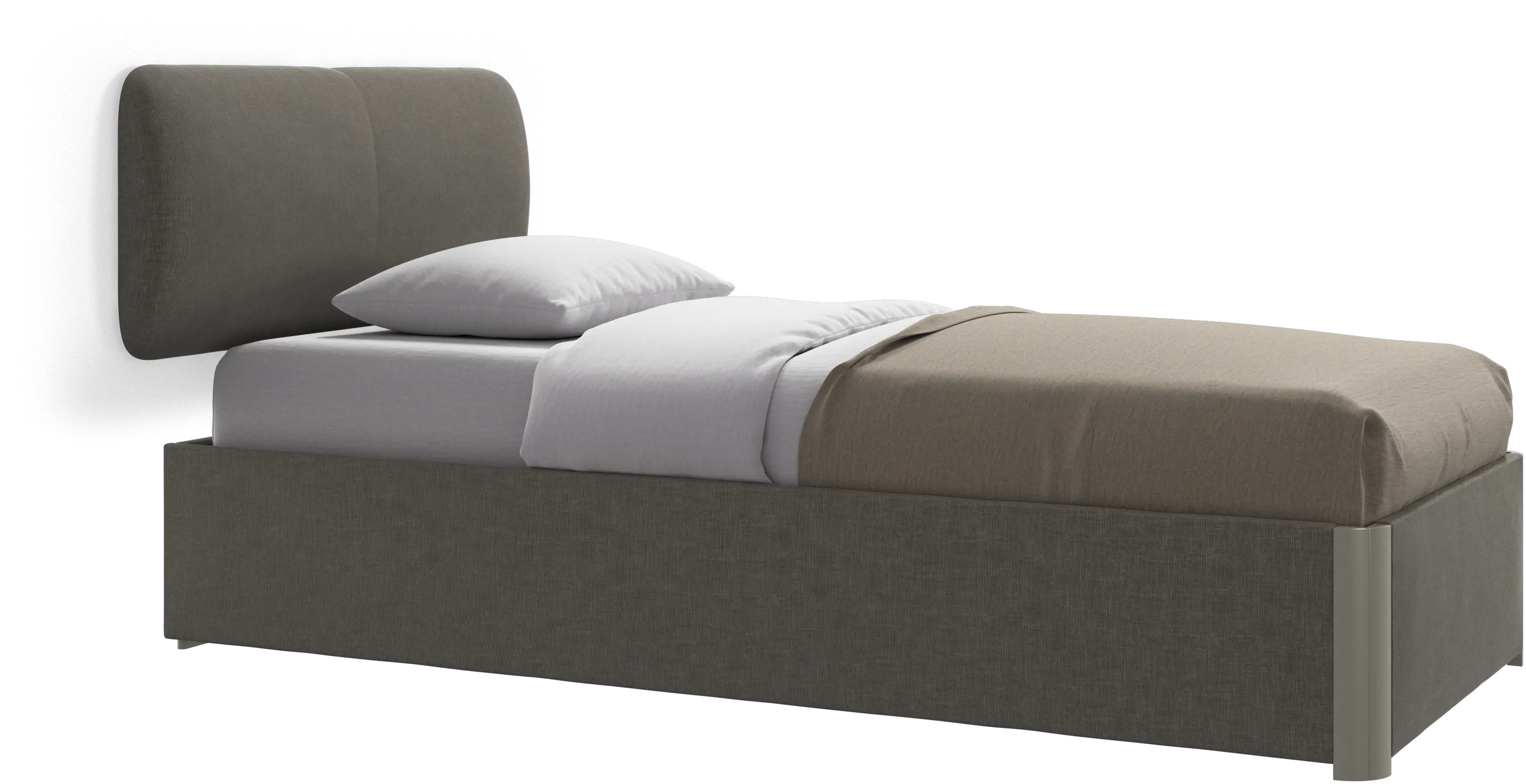 Element cama, cabecero montado en la pared, con láminas y solución de almacenamiento, excl. colchón