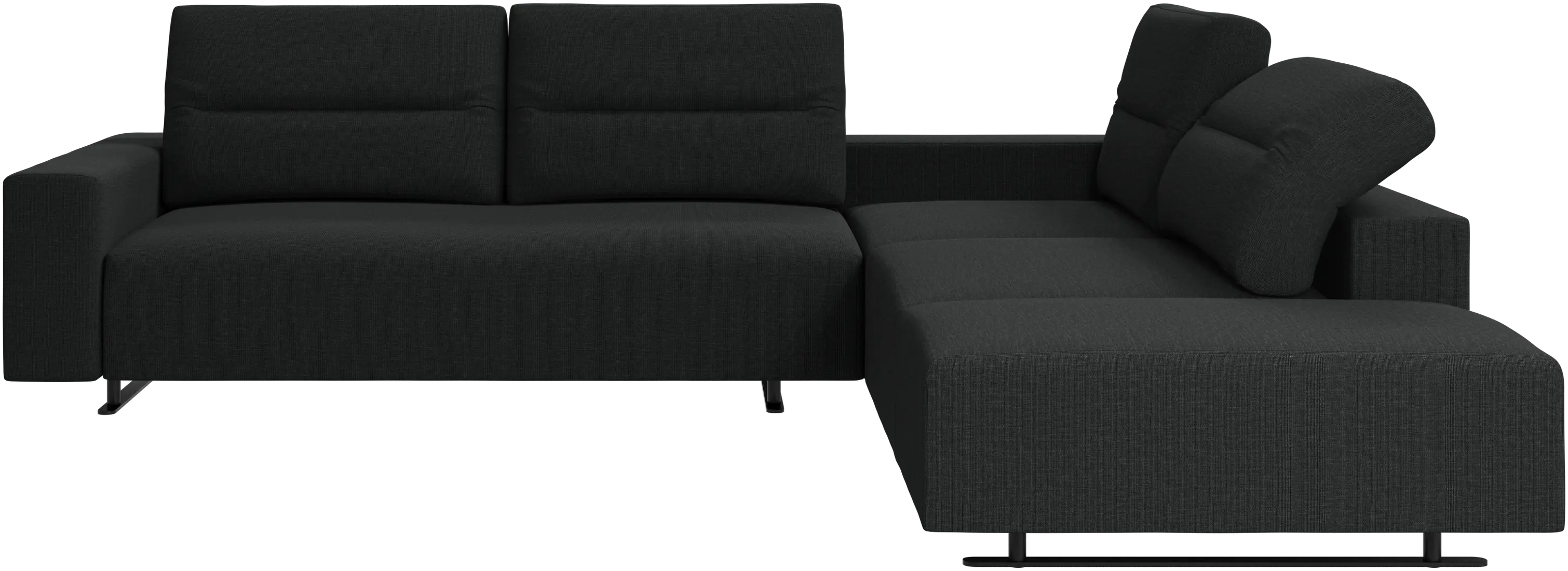 Hampton corner sofa with adjustable back and storage on left side