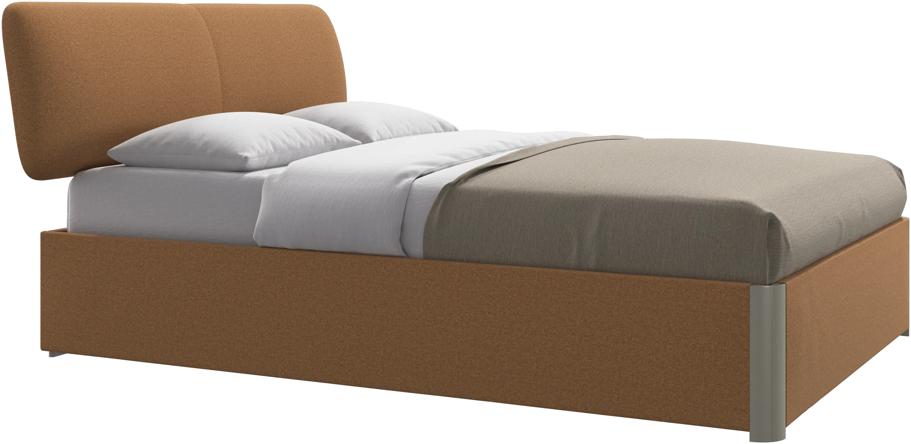 Element bed, bed-mounted headboard, with slats and storage solution, excl. mattress