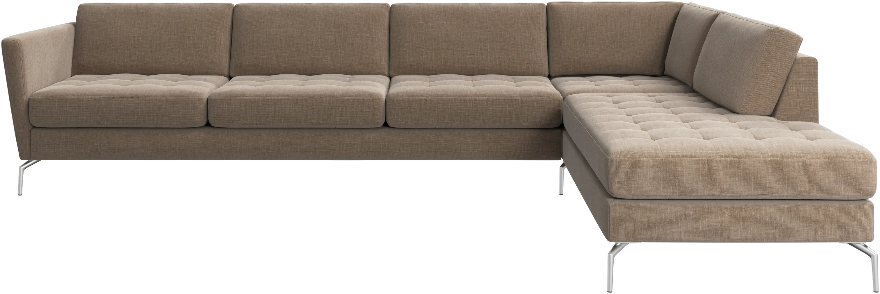 Osaka corner sofa with lounging unit, tufted seat
