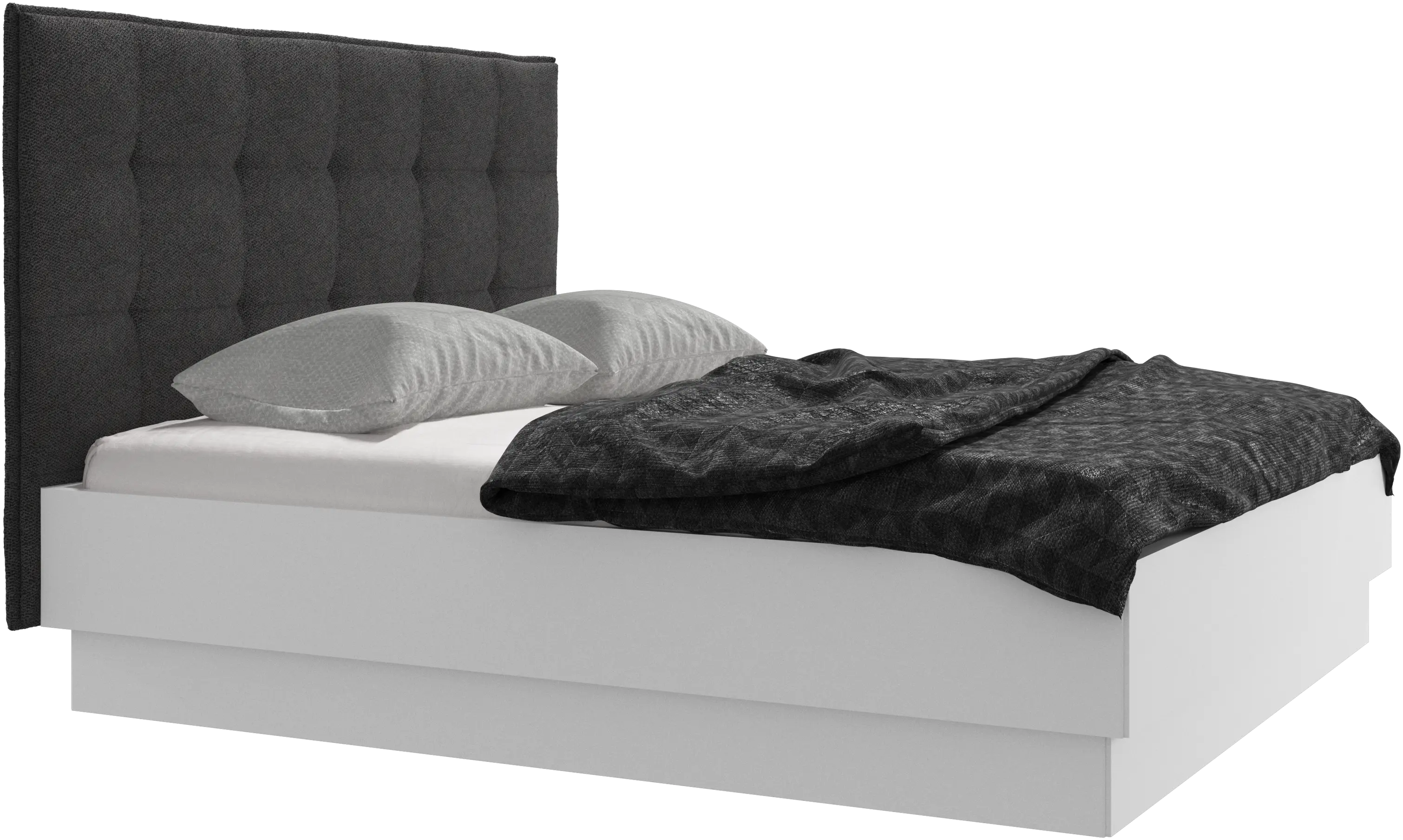 Lugano storage bed with lift-up frame and slats, excl. mattress