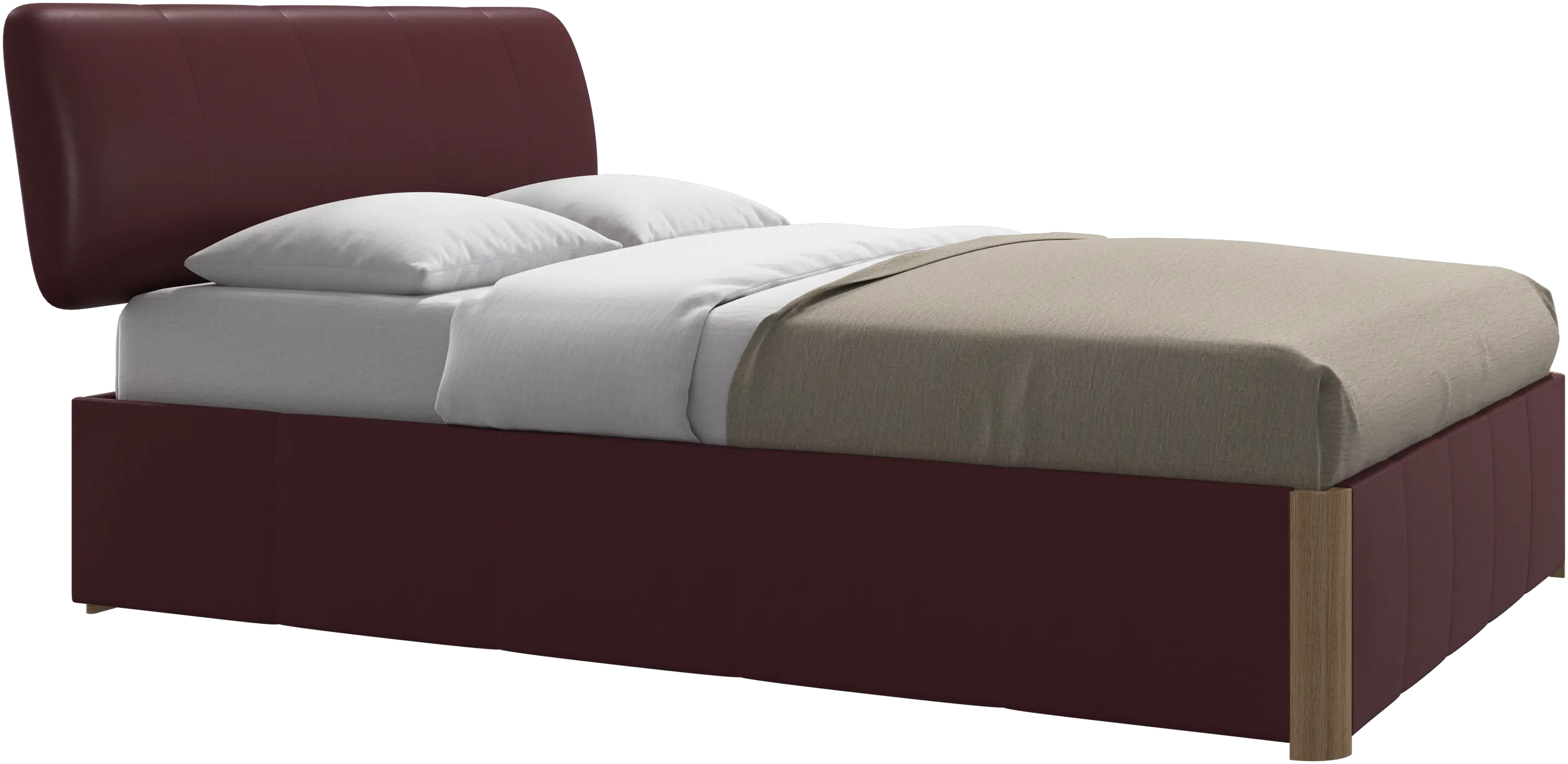Element bed, bed-mounted headboard, with slats and storage solution, excl. mattress