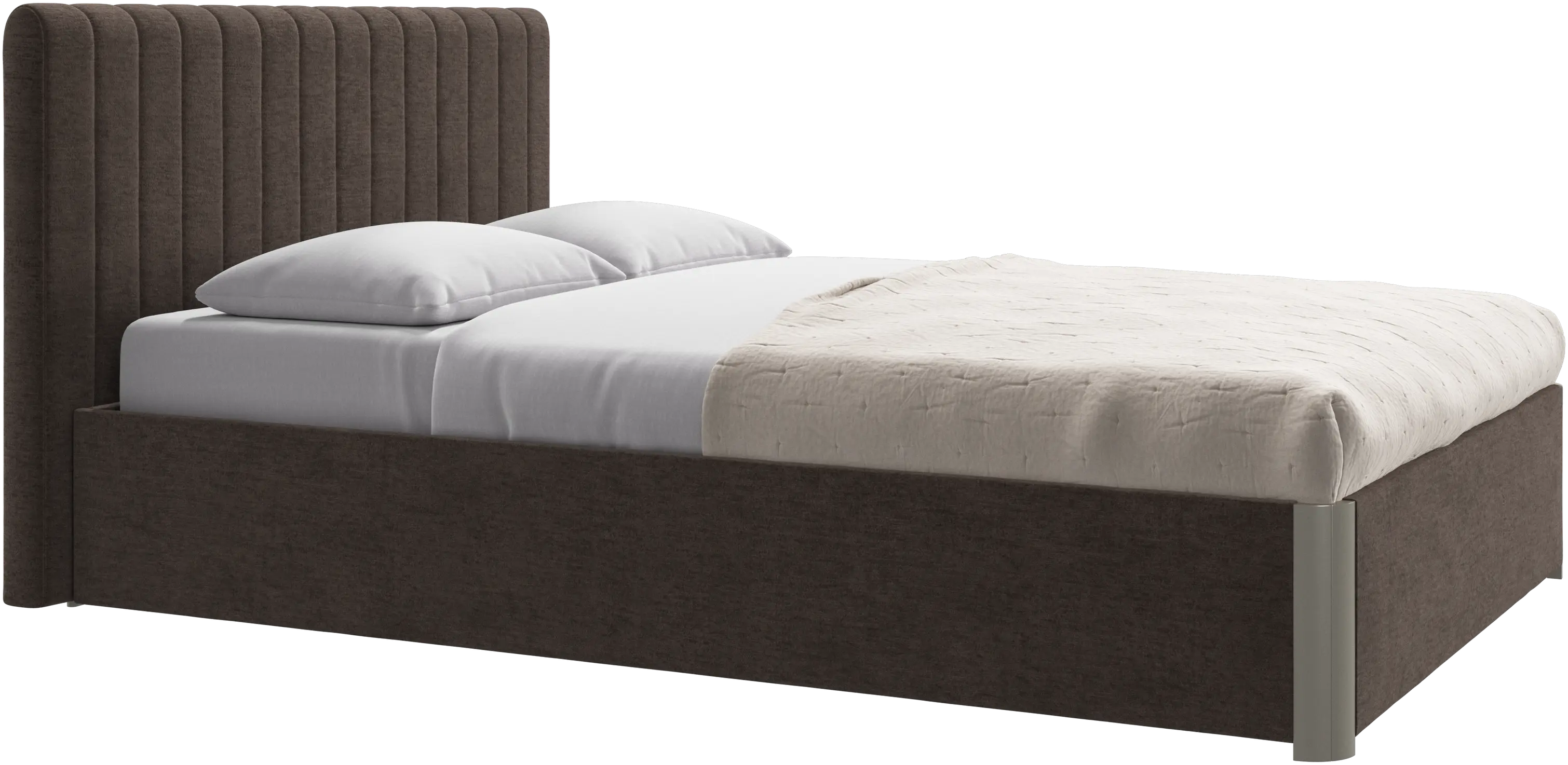 Element bed, bed-mounted headboard, with slats and storage solution, excl. mattress