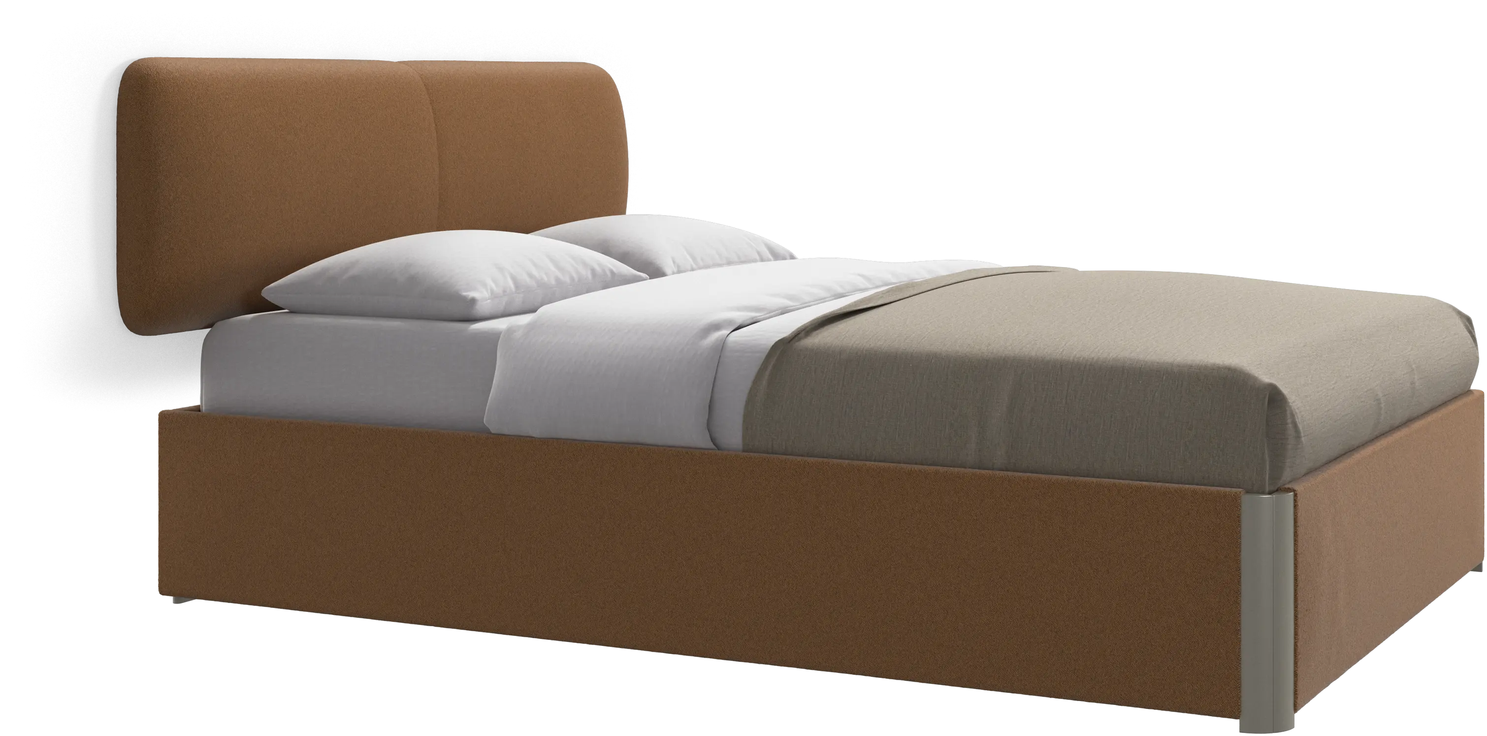 Element bed, wall-mounted headboard, with slats and storage solution, excl. mattress