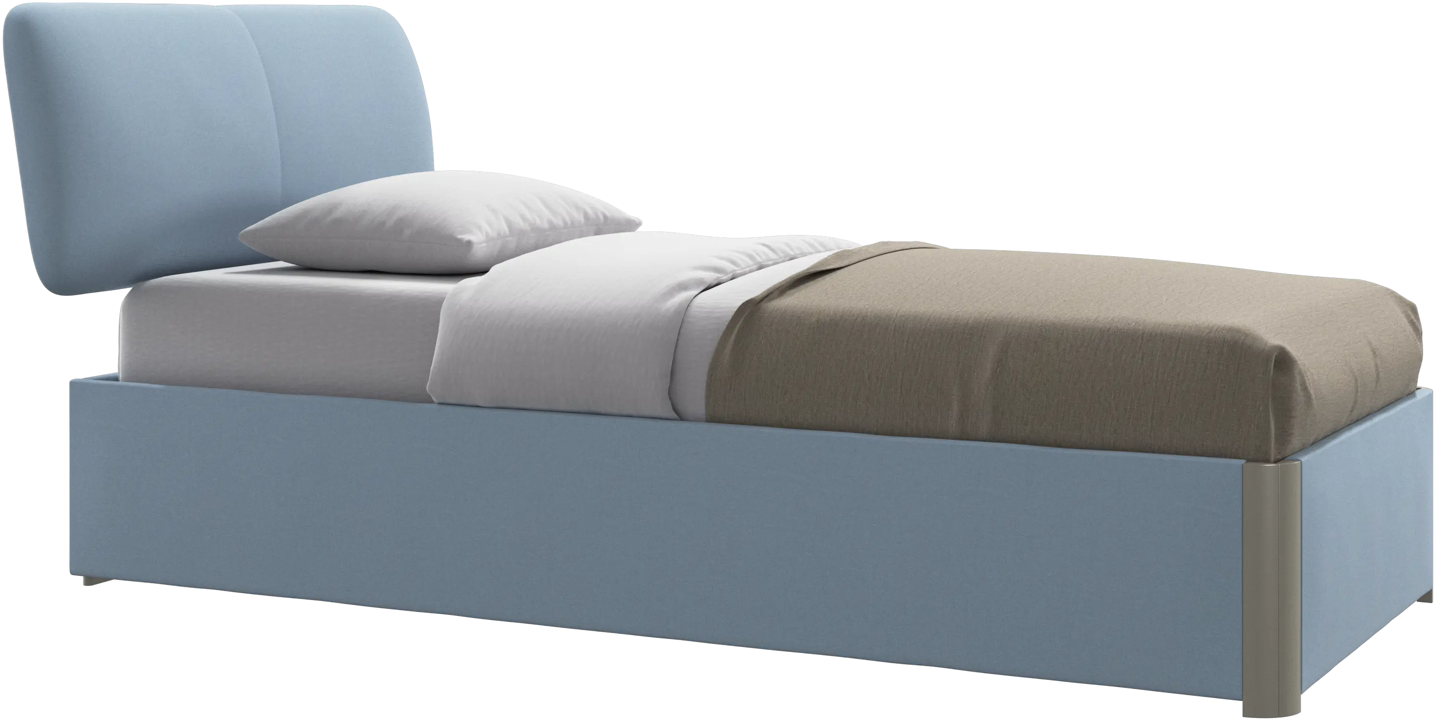 Element bed, bed-mounted headboard, with slats and storage solution, excl. mattress